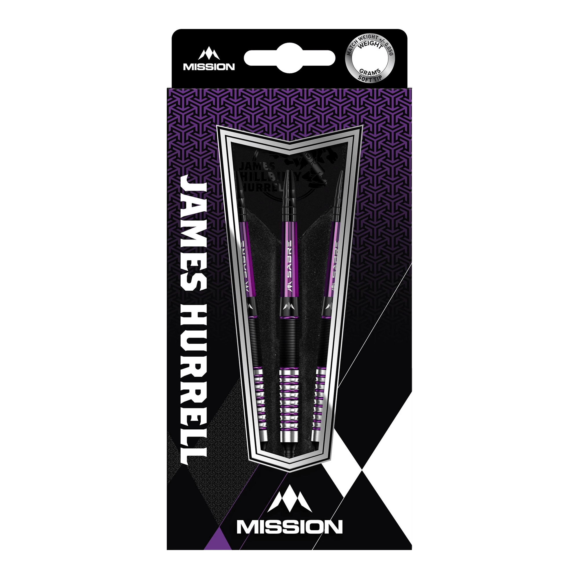 Missie James Hurrell Hillbilly Zwart Paars Softdarts - 18g