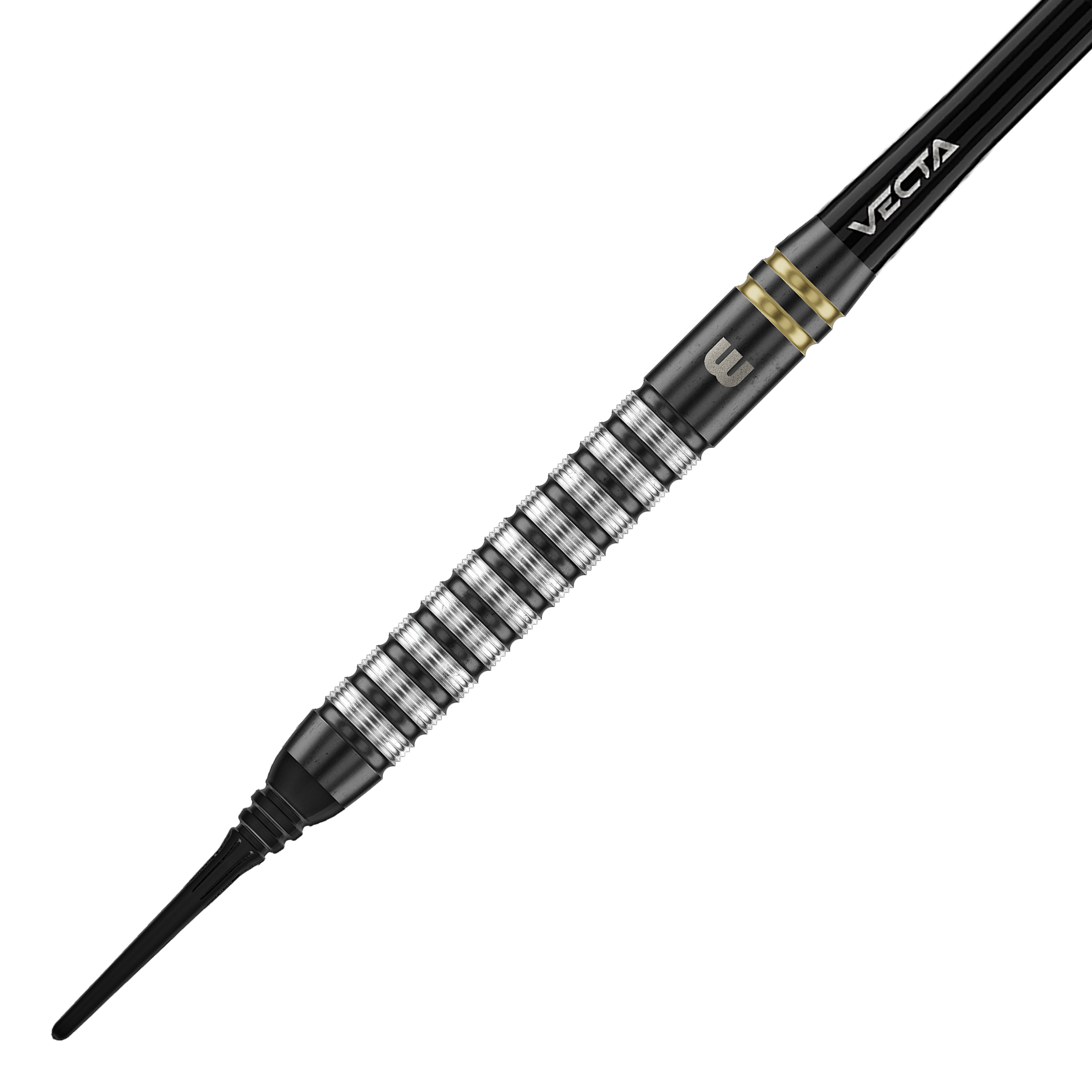 Winmau Gian Van Veen TS zachte dartpijlen - 18g Auf dem Bild sind die Winmau Gian Van Veen TS Softdarts 18g. Die Darts sind in unterschiedlichen Perspektiven fotografiert.