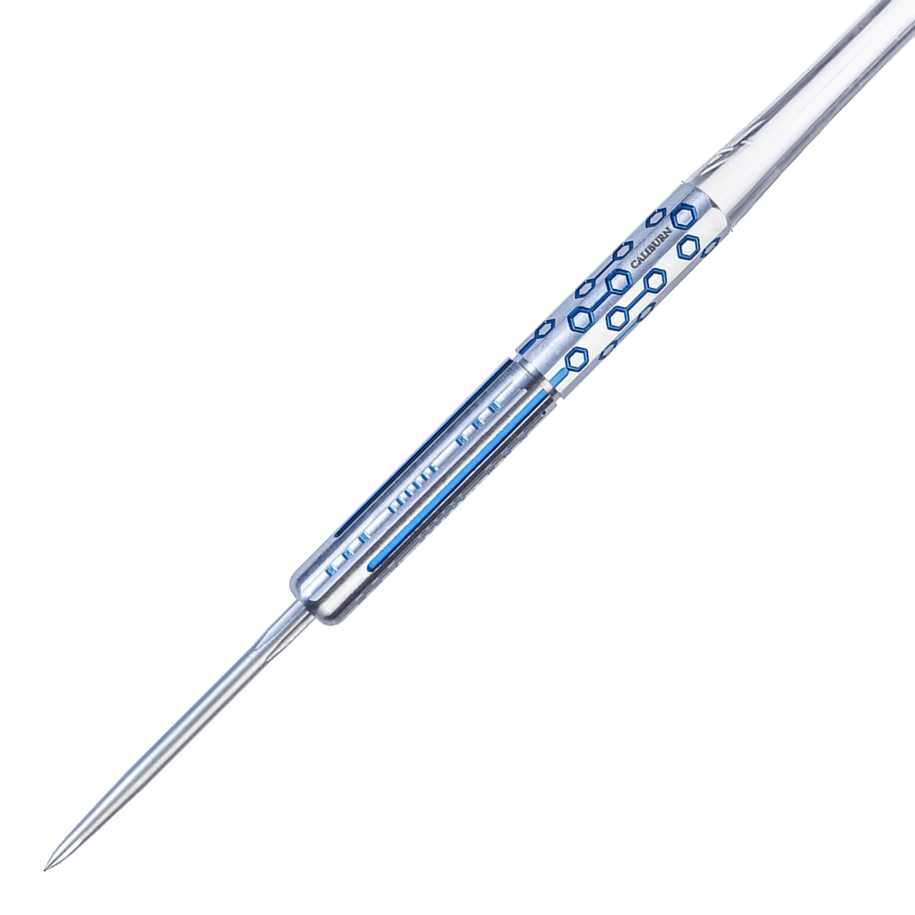Caliburn Starships Series Demeter stalen dartpijlen - 23 g Das Bild zeigt die Caliburn Starships Series Demeter Steeldarts mit einem Gewicht von 23g. Die Steeldarts sind detailliert dargestellt.