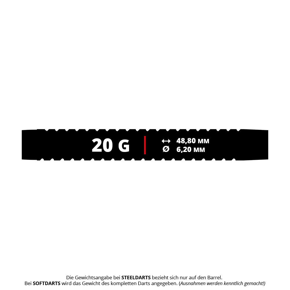 Mission Mirage Softdarts - 20g sind Softdarts für präzises Werfen. Sie sind für Dartboards mit elektronischen Feldern geeignet.