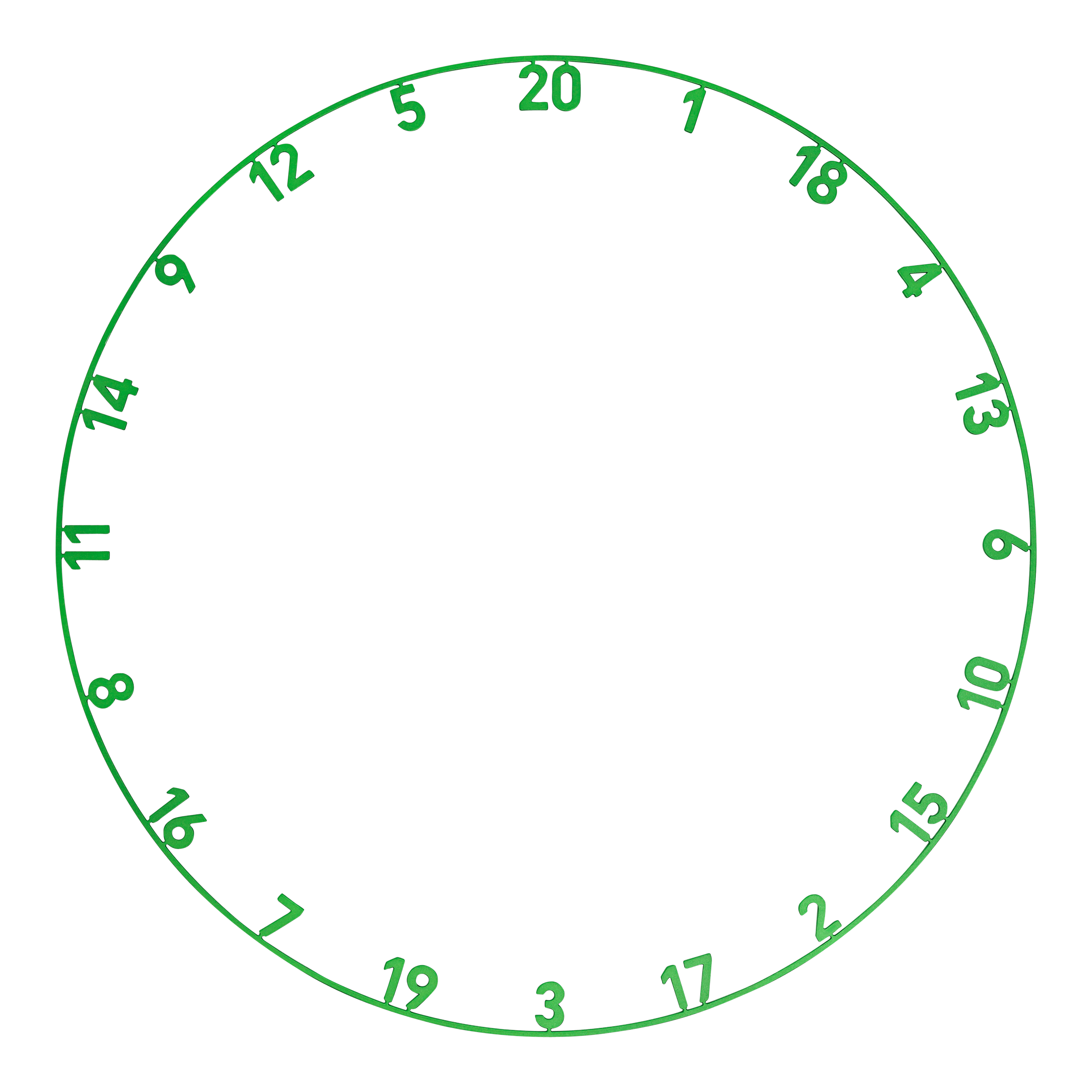 Precieze 180 OnePiece Lasercut Nummerring Das Bild zeigt einen Zahlenring in Smaragdgrün. Der Name des Produkts lautet ONE1050_Precise180_OnePiece_Lasercut_Zahlenring_EmeraldGreen_1.