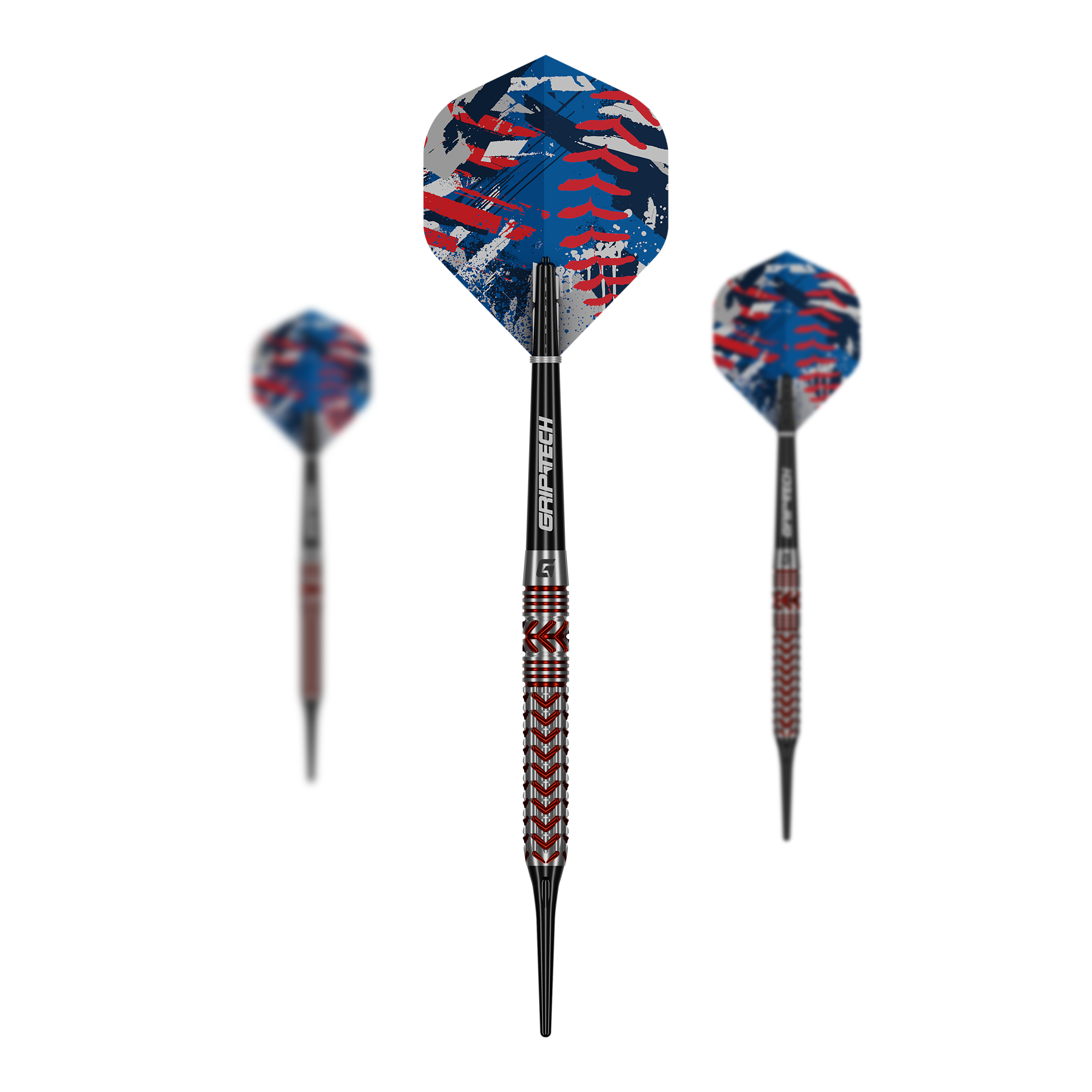 GOAT Curveball Soft Darts - 20 g GOAT Curveball Tungsten Softdarts - 20g werden auf diesem Bild gezeigt. Die Softdarts bestehen aus Tungsten und wiegen 20 Gramm.