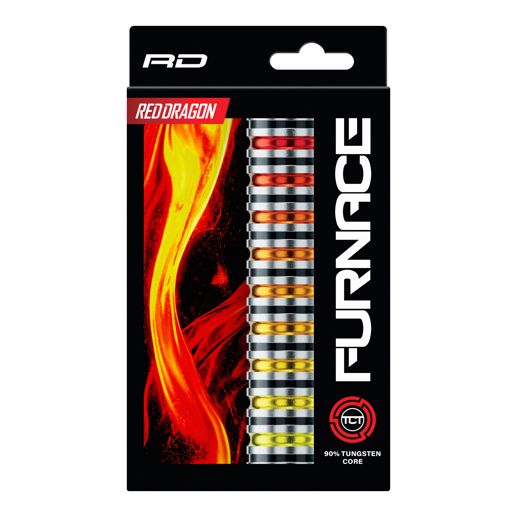 Red Dragon Oven Stalen Darts Abgebildet sind die Red Dragon Furnace Steeldarts. Die Darts liegen nebeneinander und zeigen ihr markantes Design.