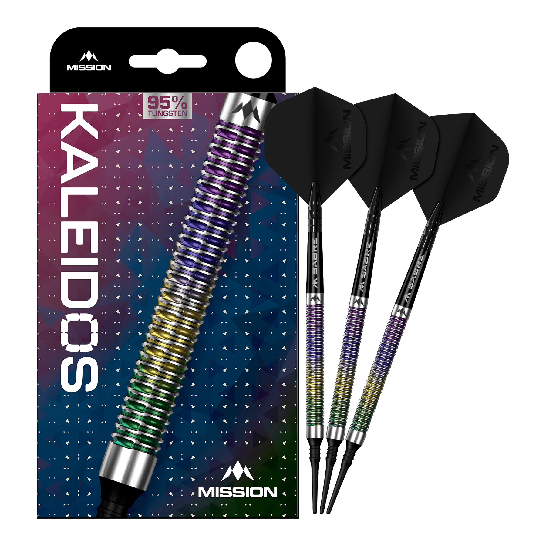 Mission Kaleidos softdarts - 19 g Mission Kaleidos Softdarts - 19g ist auf dem Bild zu sehen. Der Softdart ist vollständig abgebildet.