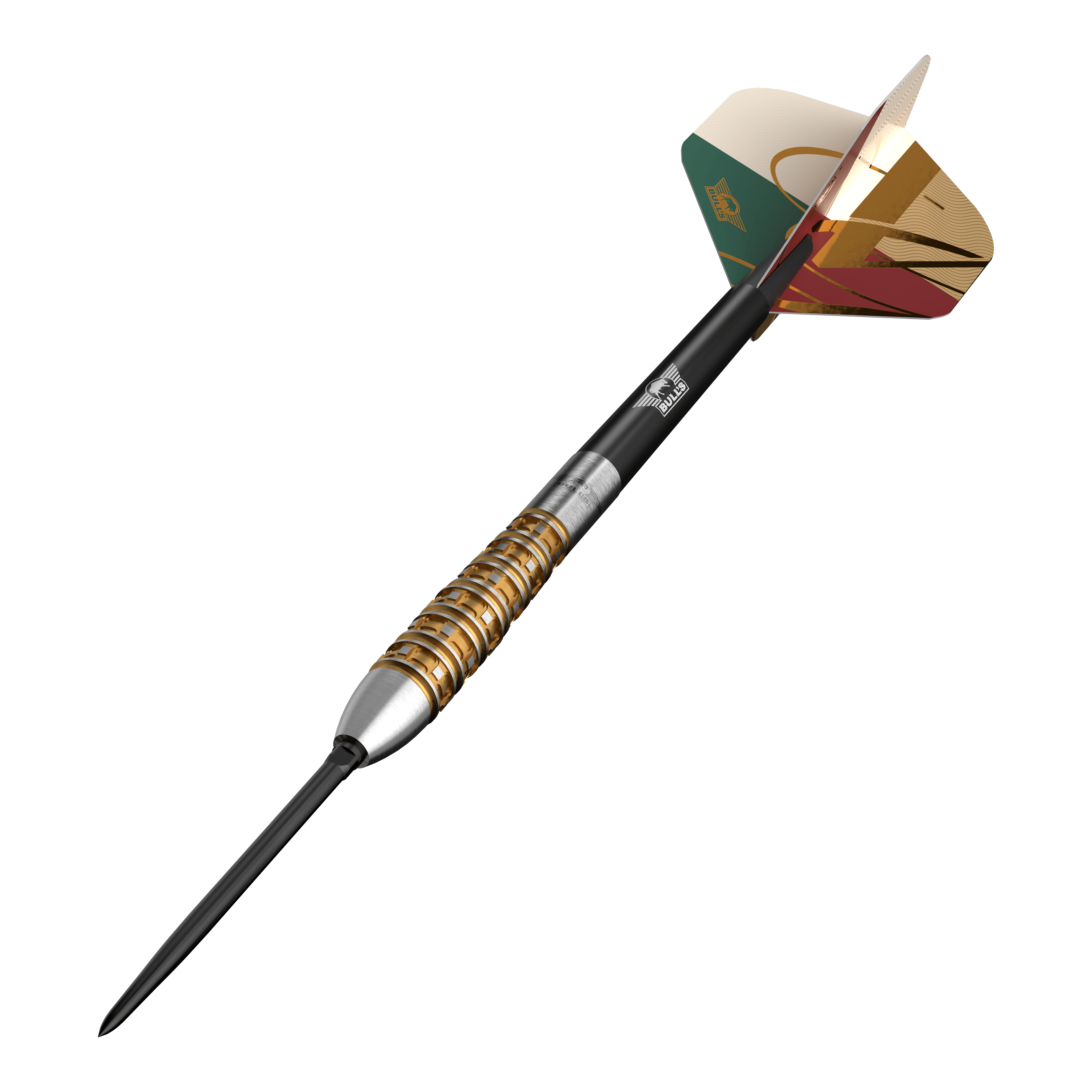 Gezeigt werden Bulls NL Vintago Bomb Convertible Point Steeldarts. Die Darts sind vielseitig einsetzbar und besonders langlebig.
