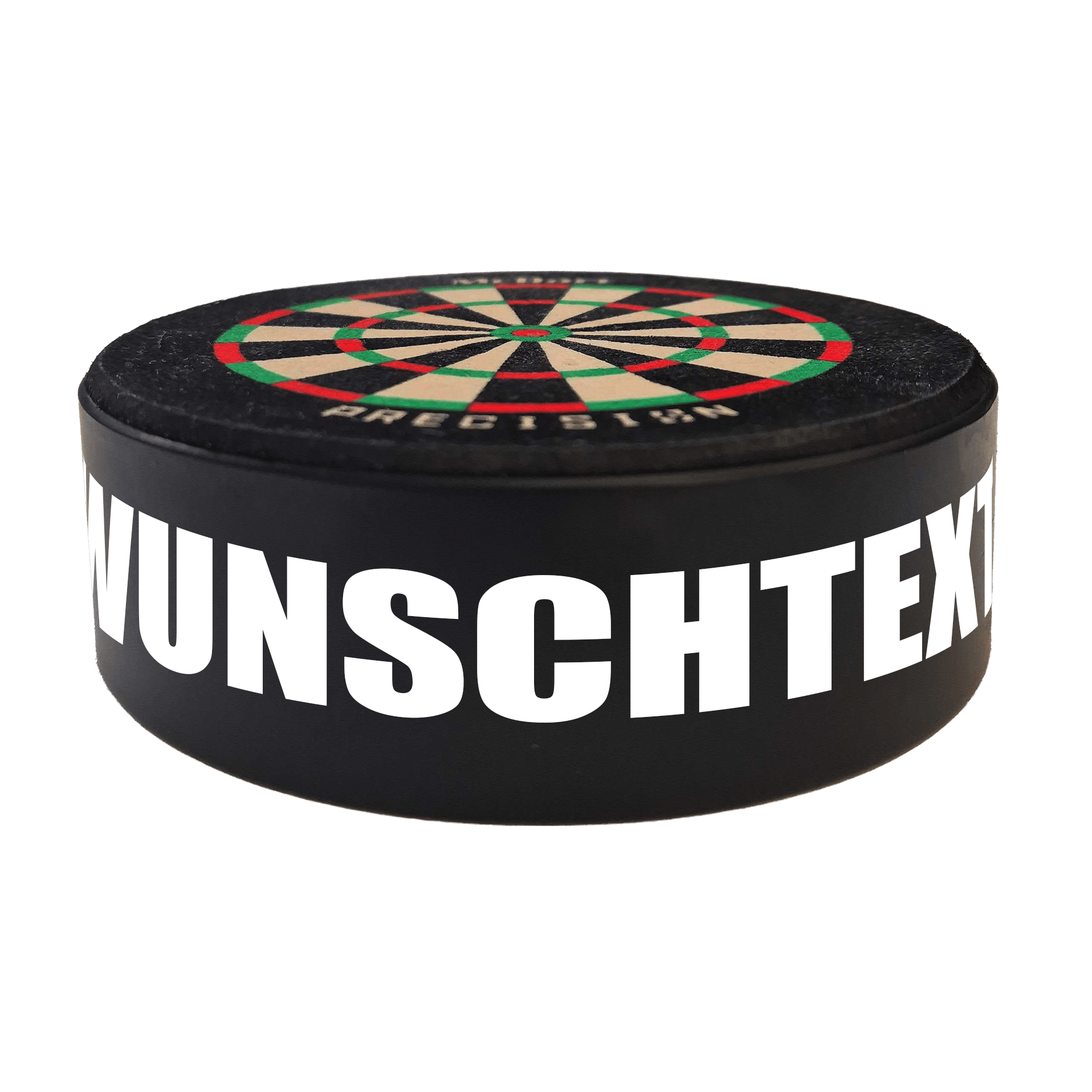 McDart Precision mini-dartbord met aangepaste tekst Das Bild zeigt das Produkt mit dem Dateinamen 765_McDart_Mini_Precision_Dartboard_Darthalter_2_Impact. Es handelt sich um ein Dartartikel von McDart.