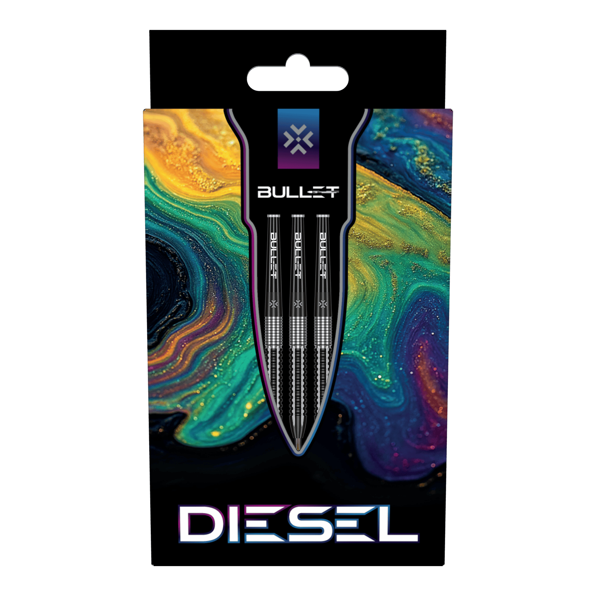 Bullet Diesel stalen pijltjes Zu sehen sind die Bullet Diesel Steeldarts. Das Bild zeigt das Aussehen und Design dieses Dartprodukts.