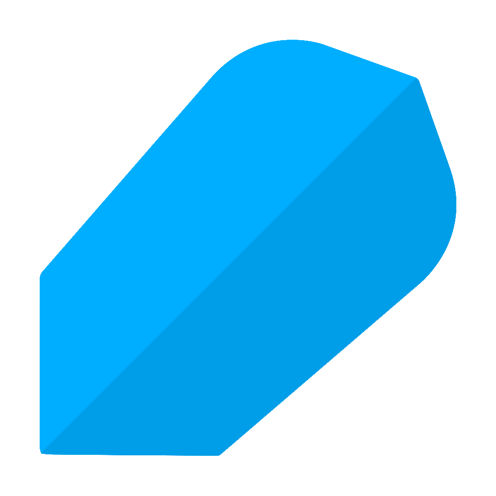 Poly-Plain Slim Flights Blauw Dies ist ein blauer Poly-Plain Slim Flight. Der Flight ist für Dartpfeile und hat eine schlanke Form.