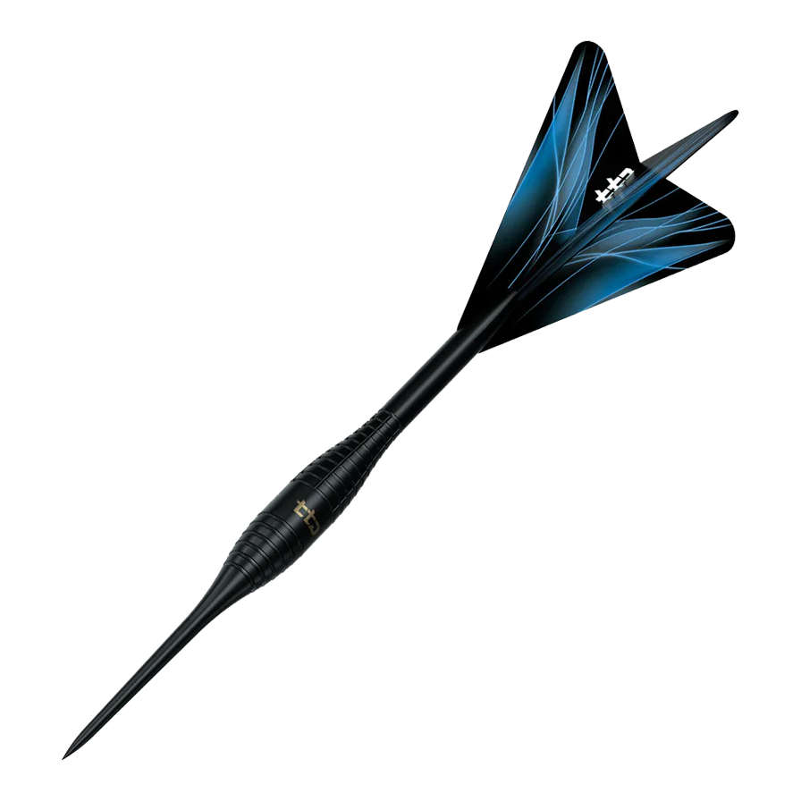 Abgebildet ist das Produkt Caliburn TTD Complete Titanium T2 Black Steeldarts - 6g. Die abgebildeten Steeldarts sind aus schwarzem Titan gefertigt.
