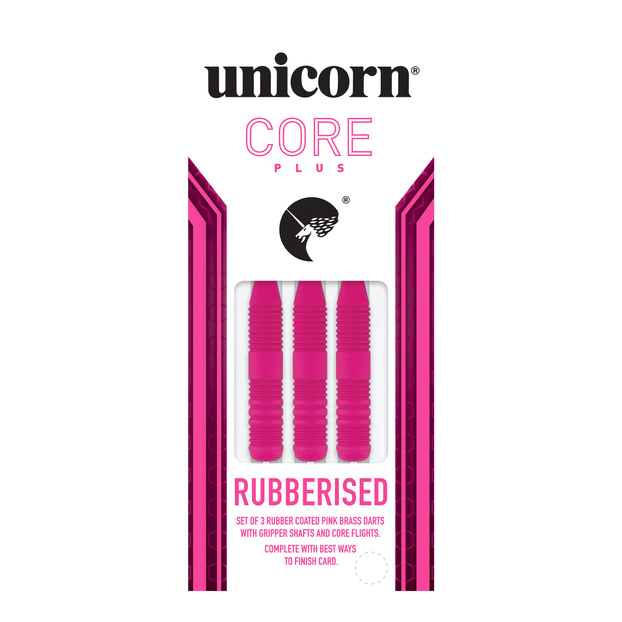 Unicorn Core Plus rubberen roze stalen darts