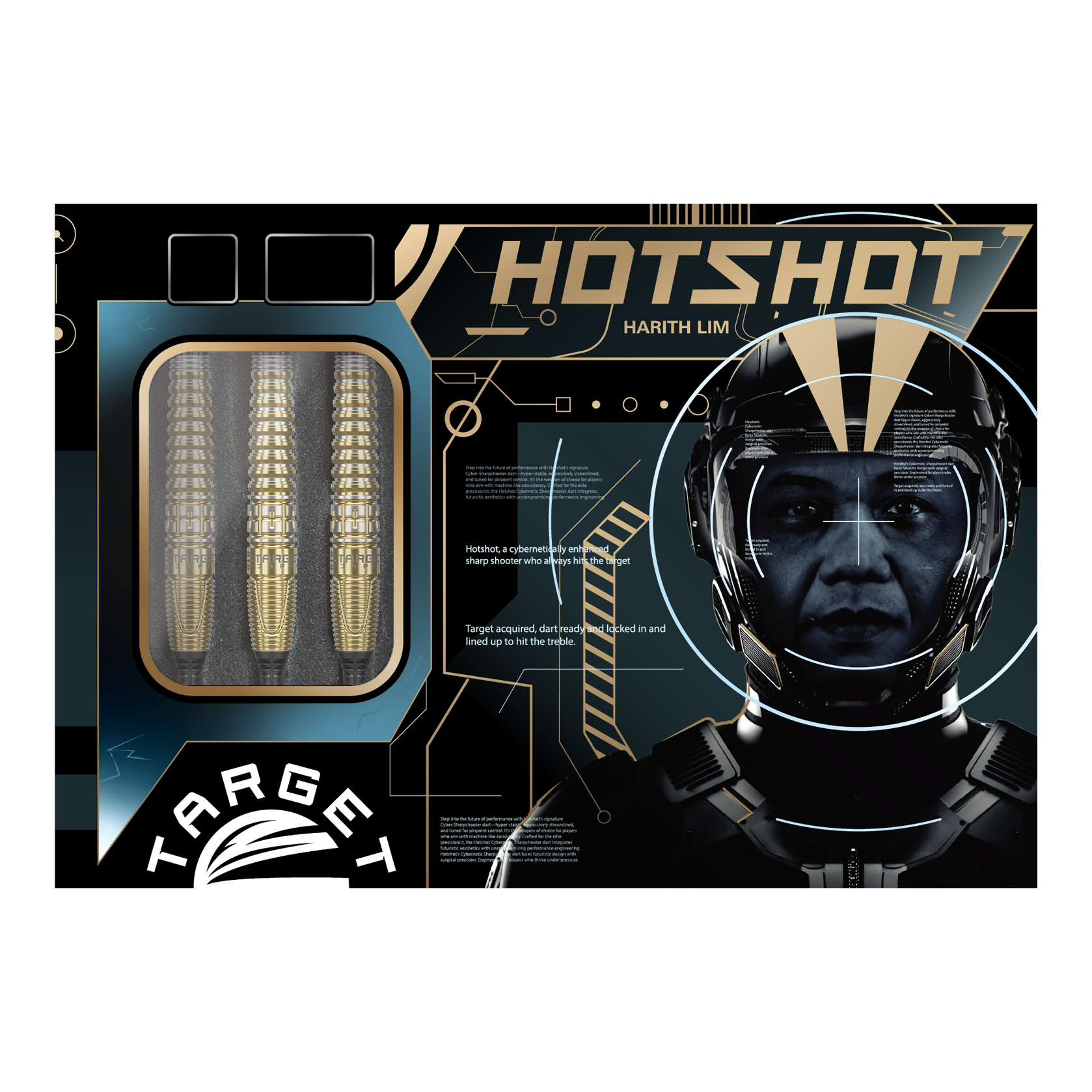 Die Target Japan Prime Series Harith Lim HotShot GEN3 Softdarts - 18g werden gezeigt. Diese Softdarts zeichnen sich durch ihr schlankes Design aus.