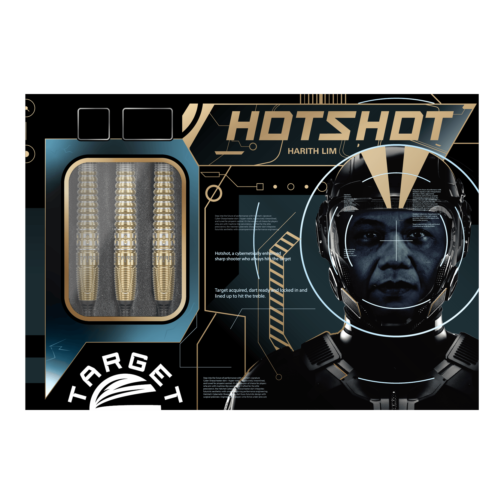 Target Japan Prime Series Harith Lim HotShot GEN3 Soft Darts - 18g Die Target Japan Prime Series Harith Lim HotShot GEN3 Softdarts - 18g werden gezeigt. Diese Softdarts zeichnen sich durch ihr schlankes Design aus.