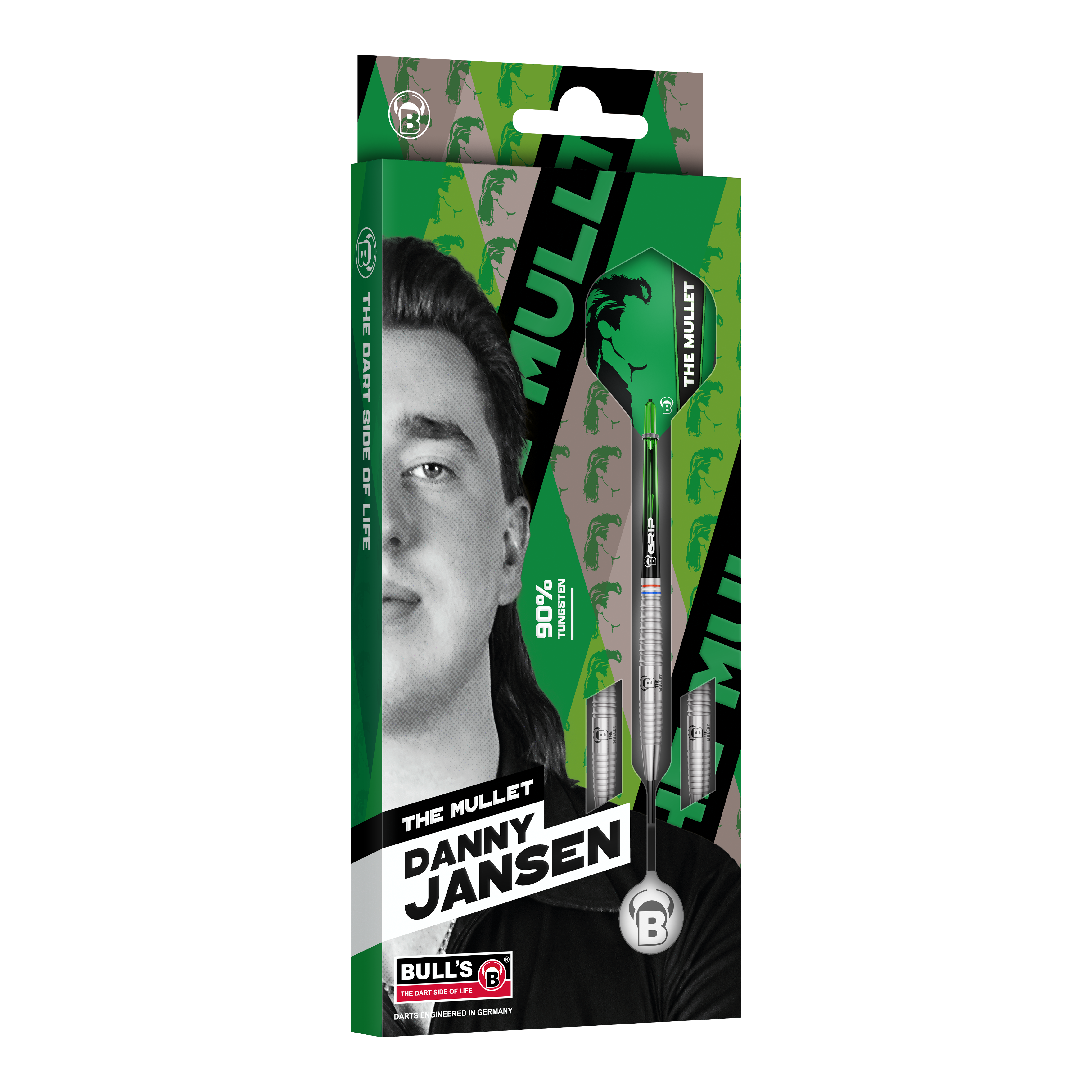 Bulls Danny Jansen G2 stalen dartpijlen Das Produkt Bulls Danny Jansen G2 Steeldarts wird gezeigt. Das Bild veranschaulicht die Bauweise und Details des Steeldarts.