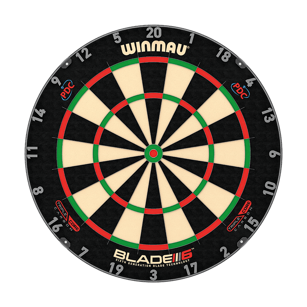 Winmau Blade 6 Triple Core Set met 2 sets darts Das Bild zeigt das Produkt "810008_Winmau_Blade6_TripleCore_Starter_Bundle_2". Es ist ein Zubehör für den Einstieg in den Dartsport.