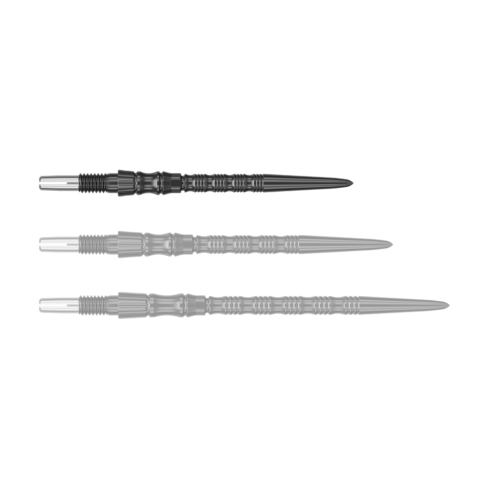Target Signature Swiss Point TRB stalen dartpunten - zwart Zu sehen ist eine schwarze Dartspitze mit einer Länge von 30mm. Das Produkt ist eine Target SwissPoint Signature TRB Dartspitze.