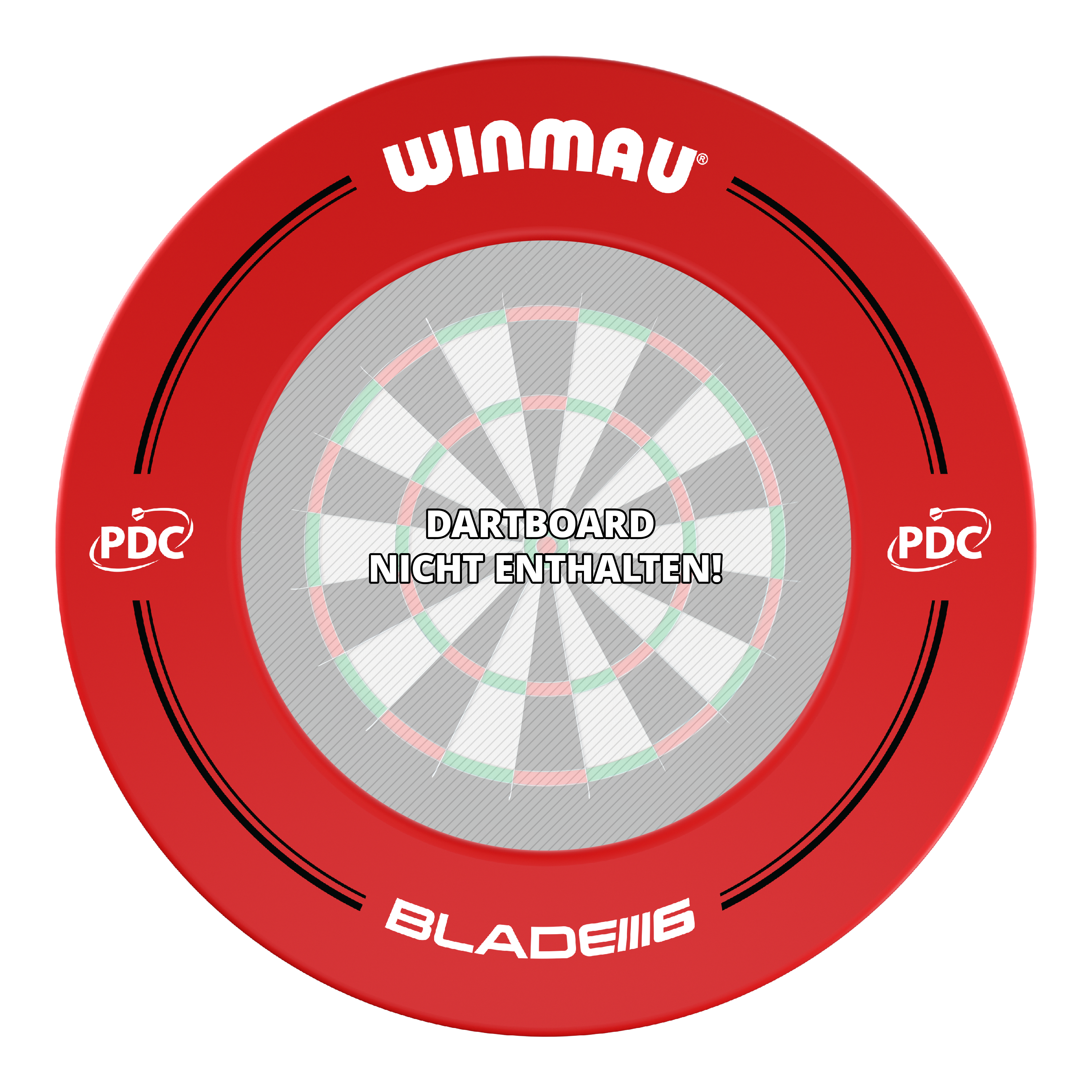 Winmau PDC Dartbord Surround - Rood Das Bild zeigt einen roten Winmau PDC Dartboard Surround. In der Mitte steht: "Dartboard nicht enthalten!"