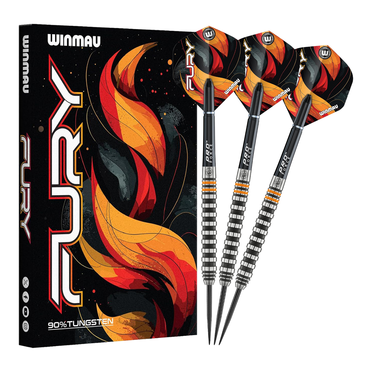Winmau Fury stalen dartpijlen - 22 g Gezeigt werden die Winmau Fury Steeldarts - 22g. Diese hochwertigen Steeldarts sind für anspruchsvolle Spieler konzipiert.