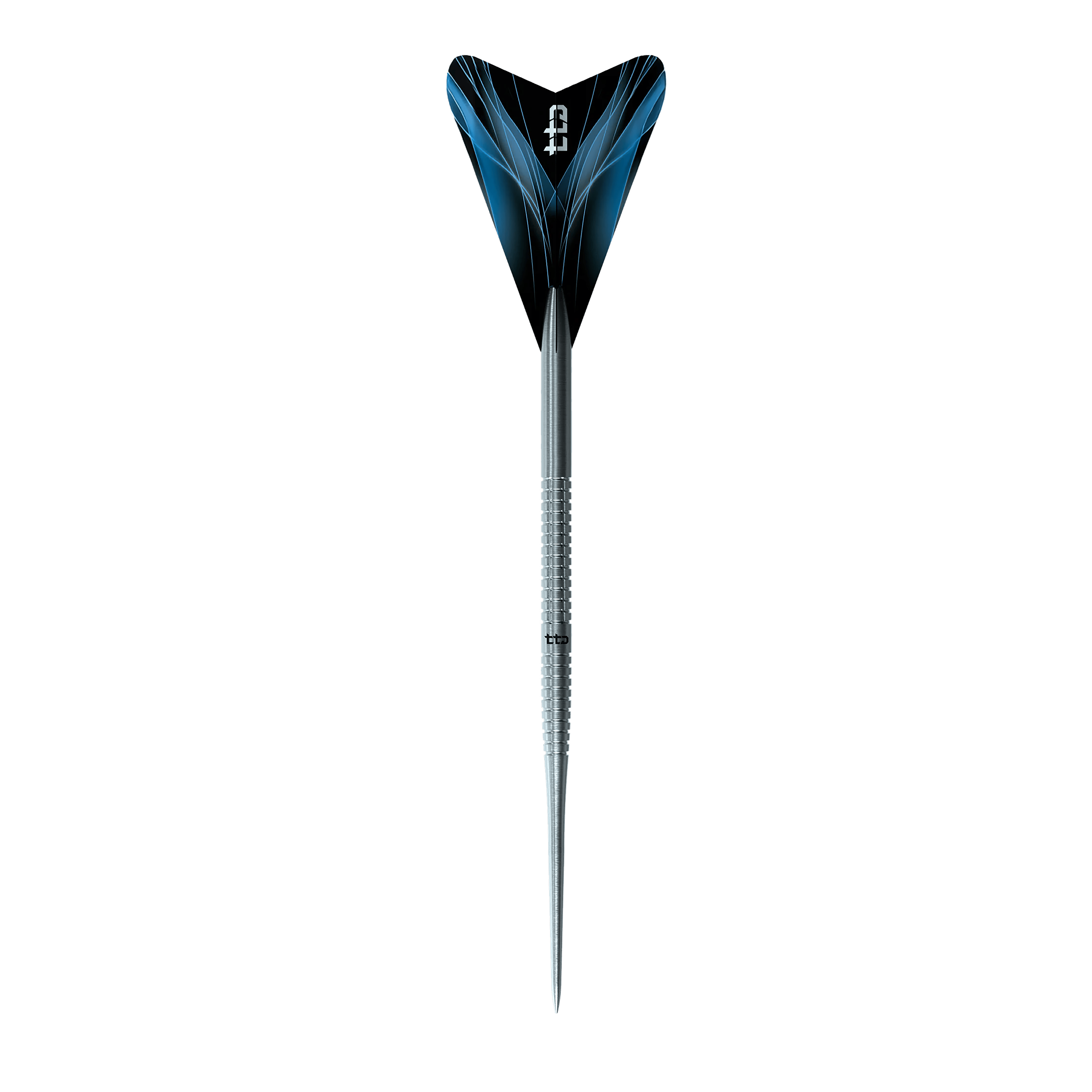 Caliburn TTD Complete Titanium T1 Zilveren Steeldarts - 5g Abgebildet sind die Caliburn TTD Complete Titanium T1 Silver Steeldarts - 5g. Diese silbernen Titan-Darts eignen sich für Profis und Einsteiger.