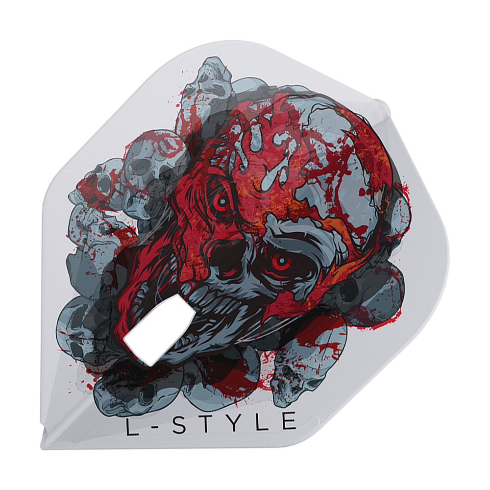 Dieses Bild zeigt die L-Style Ryan Searle Signature V4 Clear White L1PRO Flights. Die Flights überzeugen durch ihr klares und weißes Design.