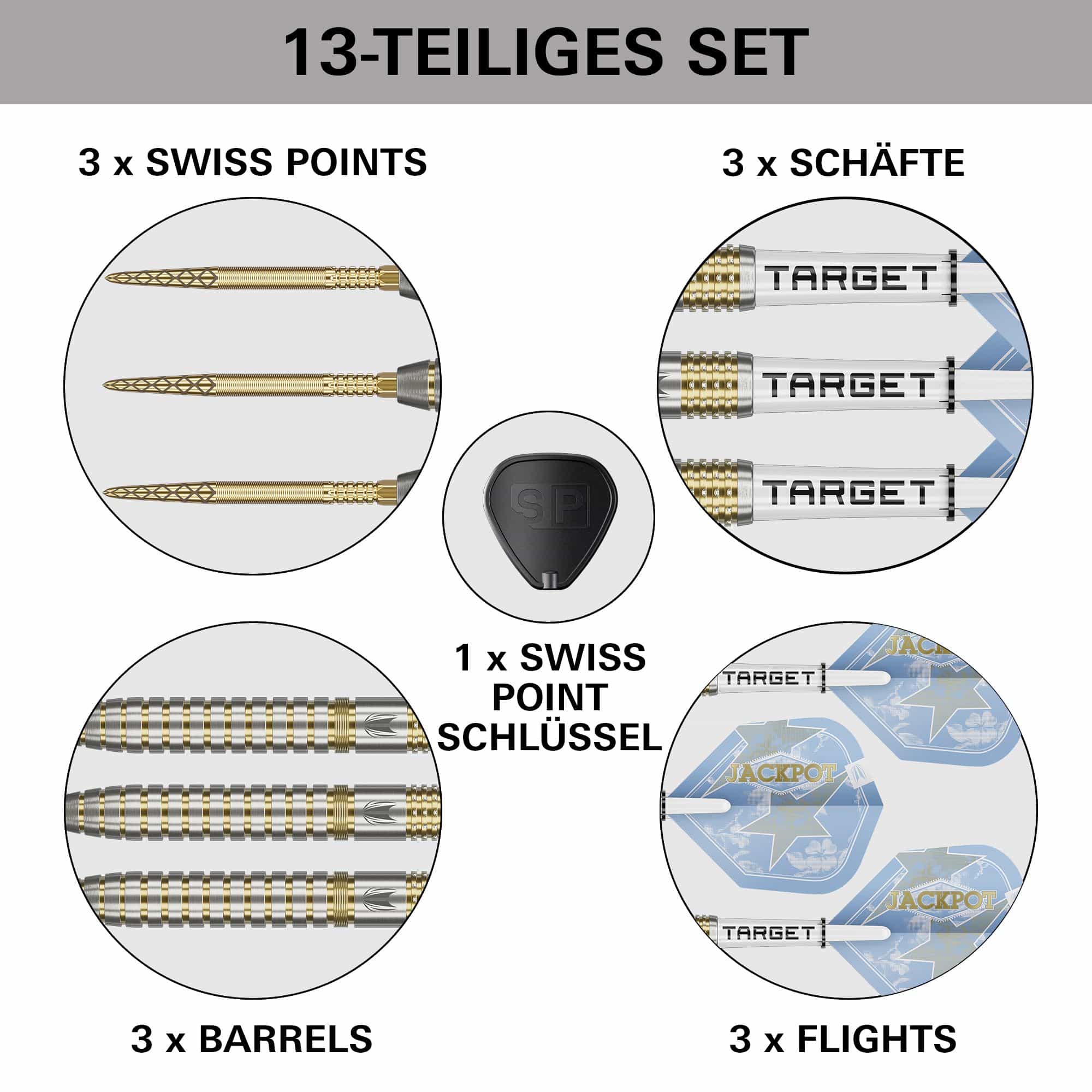 Targetwit Adrian Lewis Showdown Swiss Points Steeldarts Das Foto zeigt die Target Adrian Lewis Showdown Swiss Points Steeldarts. Dieses Produkt ist ideal für ambitionierte Dartspieler.