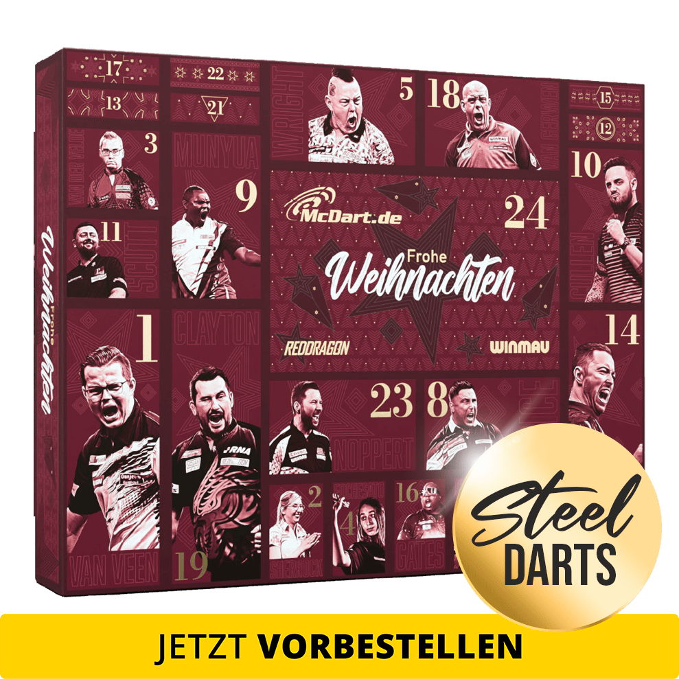 McDart Premium Adventskalender 2026 voor steeldartspelers