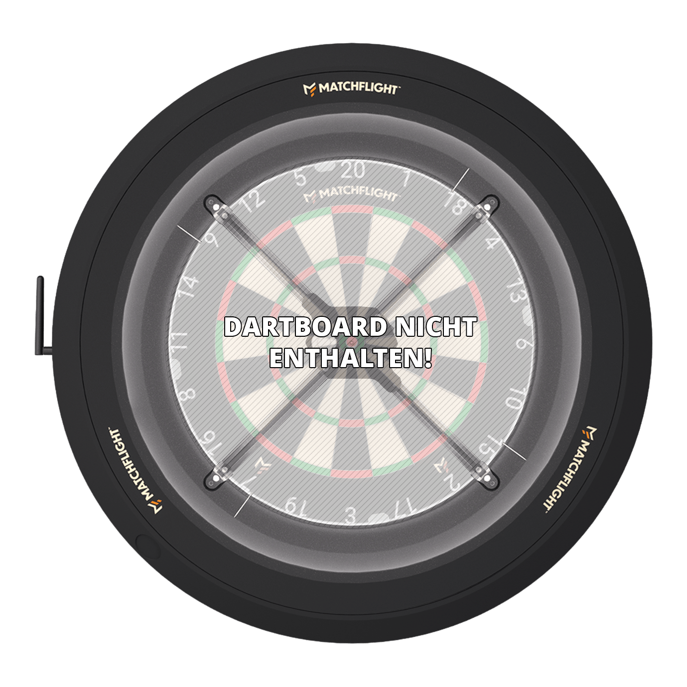 Ein weiteres Foto vom Matchflight Heylo Autoscoring System. Die Anzeige und das Bedienfeld sind gut erkennbar.