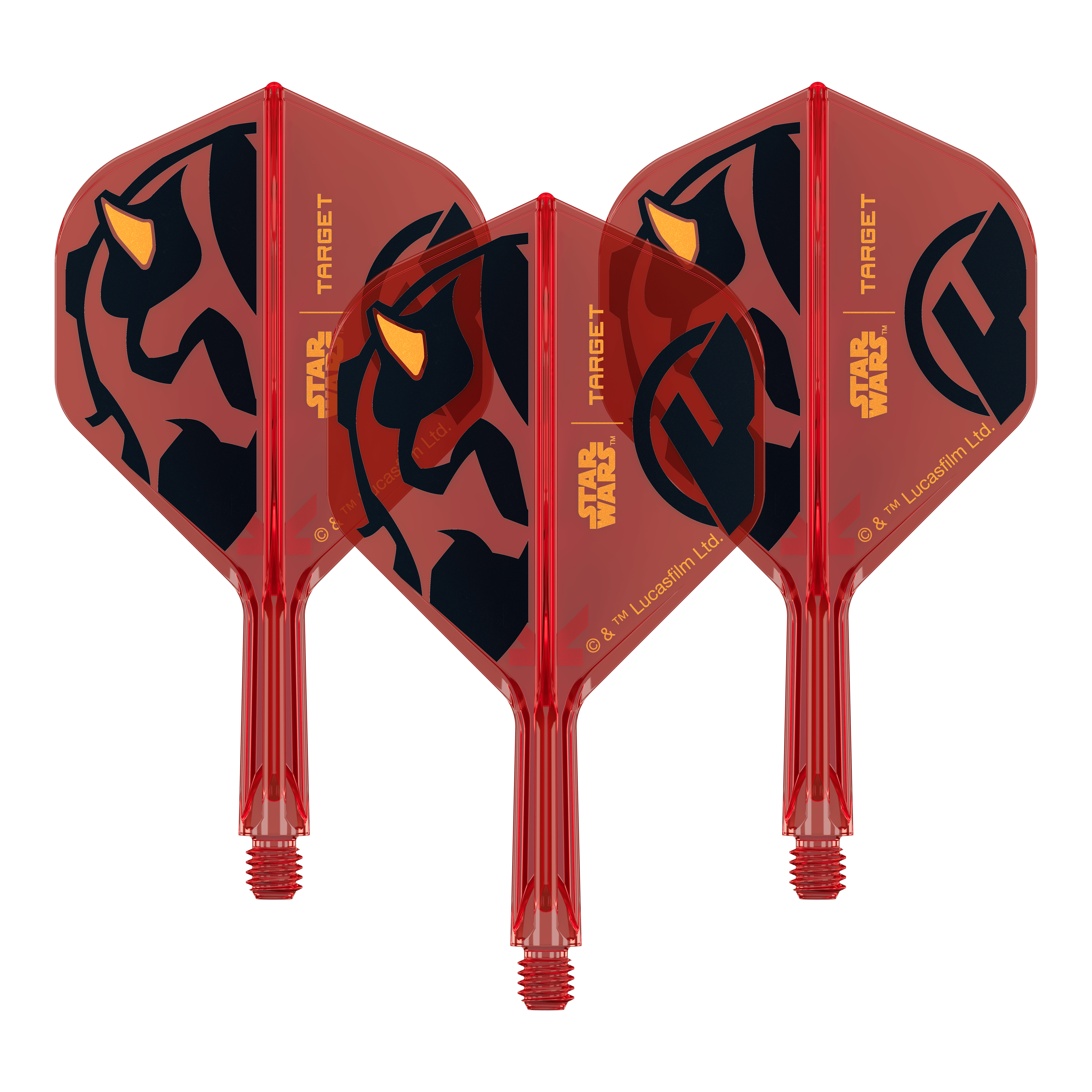 Target Star Wars K-Flex Darth Maul No2 Standaardvluchten Dieses Produkt heißt 410523_Target_StarWars_KFlex_DarthMaul_No2_Standard_Flights_Short_19mm_1Set. Es scheint sich um ein Set von Dart-Flights mit Darth Maul Optik zu handeln.