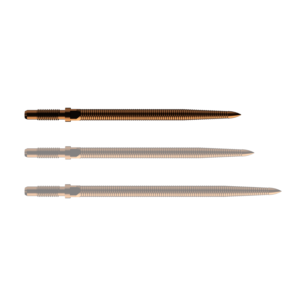 Bulls NL Convertible Point Dart Tips - Micro Grip - Brons Auf dem Bild ist eine Dartspitze abgebildet. Es handelt sich um BullsNL Convertible Point mit Micro Grip in Bronze und 32mm Länge.