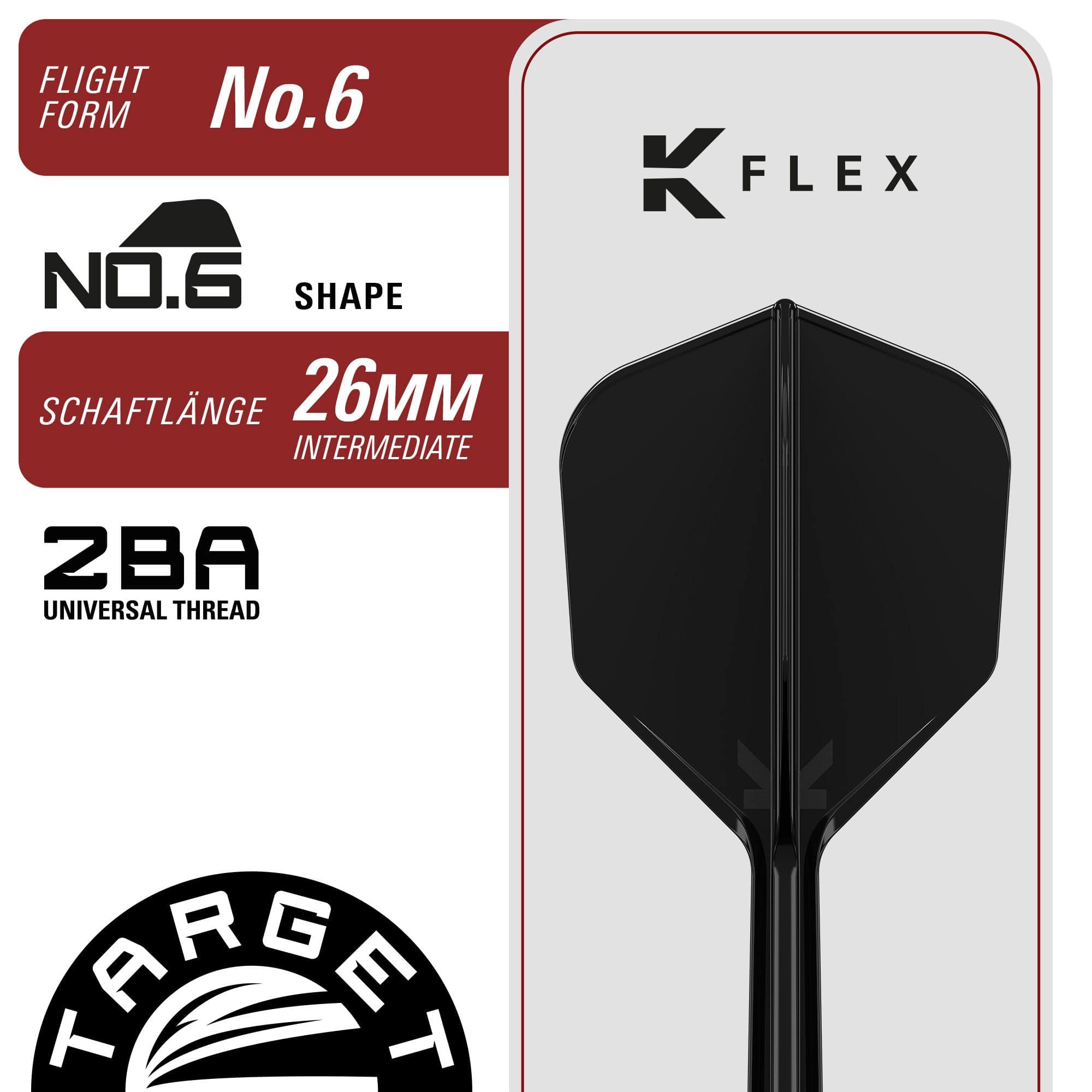 Target Black Marque Enzo Soft Darts - 18g Das Foto zeigt die Target Black Marque Enzo Softdarts, 18g schwer. Diese hochwertigen Softdarts sind optimal für ambitionierte Spieler.