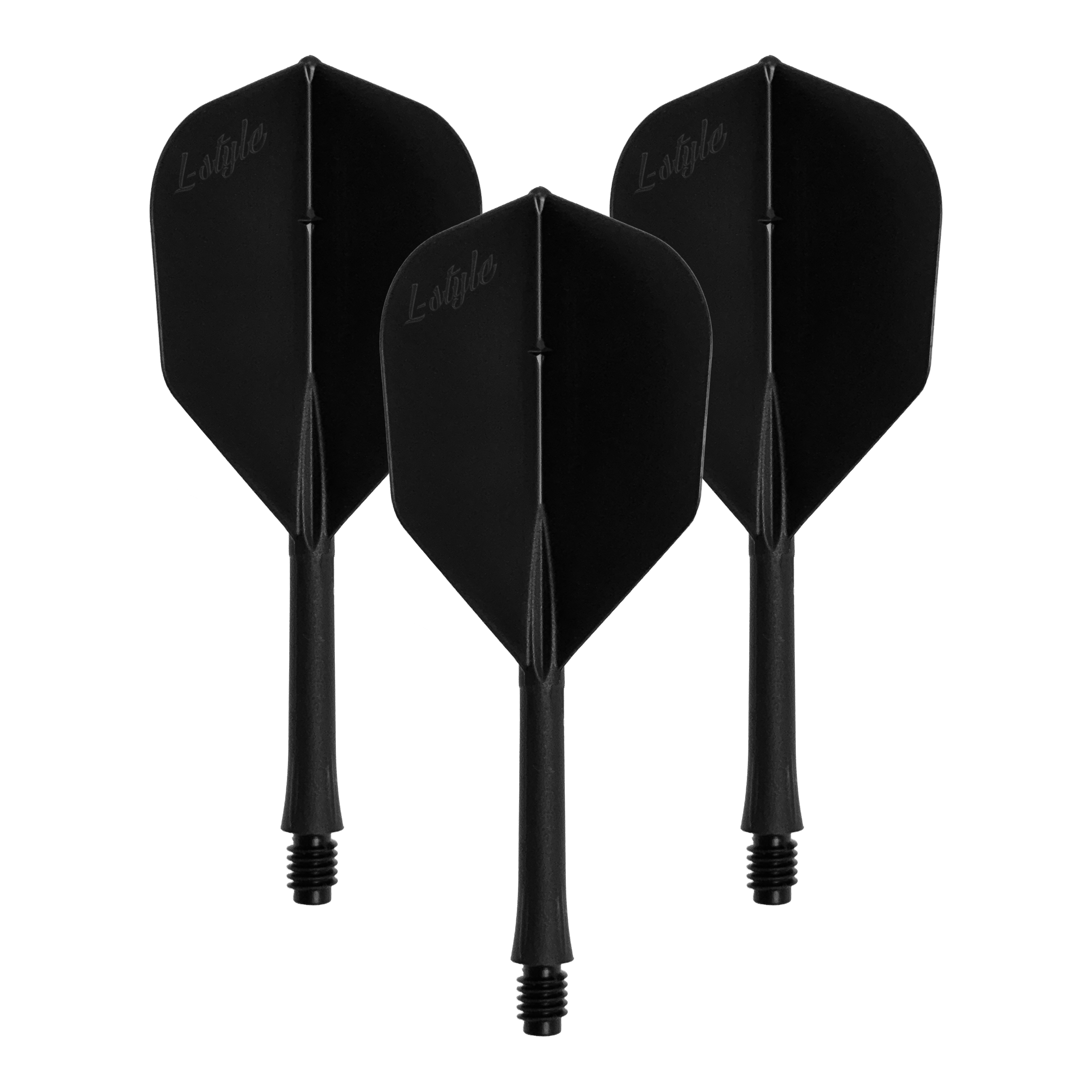 L-Style BarVluchten 2BA L3 - 260 Das Bild zeigt ein Set von schwarzen Dart-Flights. Die Datei heißt LSF-900_L-Style_BarFlight_Schwarz_1Set.