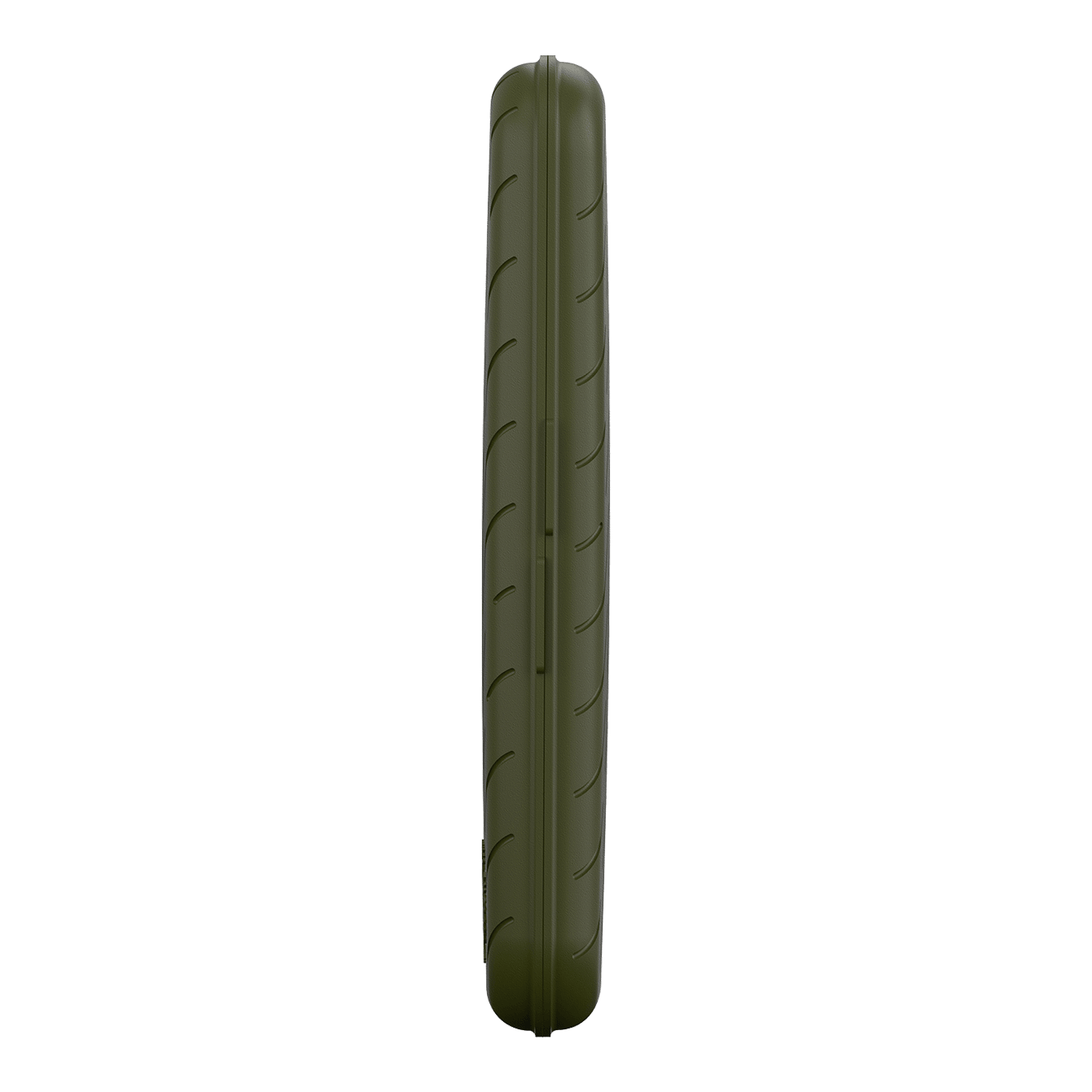 Harrows Slimcase Dart Case Auf dem Bild ist ein schlankes, grünes Etui von der Seite zu sehen. Das Etui hat eine glatte Oberfläche mit leichten Rillen.
