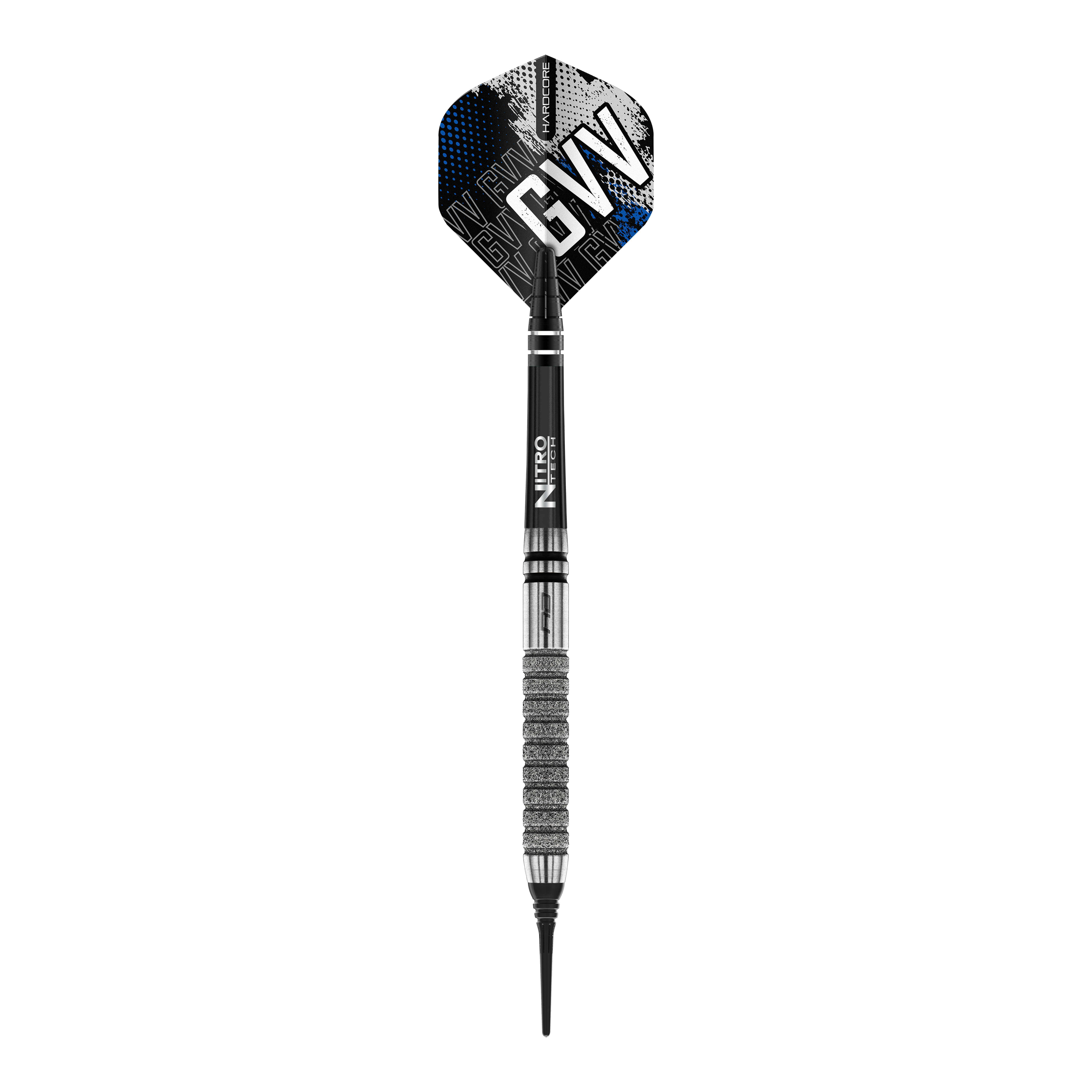 Red Dragon Gian Van Veen Tour Edition Softdarts - 20g Dies ist ein Softdart aus der Serie "Red Dragon Gian Van Veen Tour Edition" mit einem Gewicht von 20g. Der Dart hat ein modernes Design mit silbernen und schwarzen Elementen sowie den Initialen "GVV" auf dem Flight.