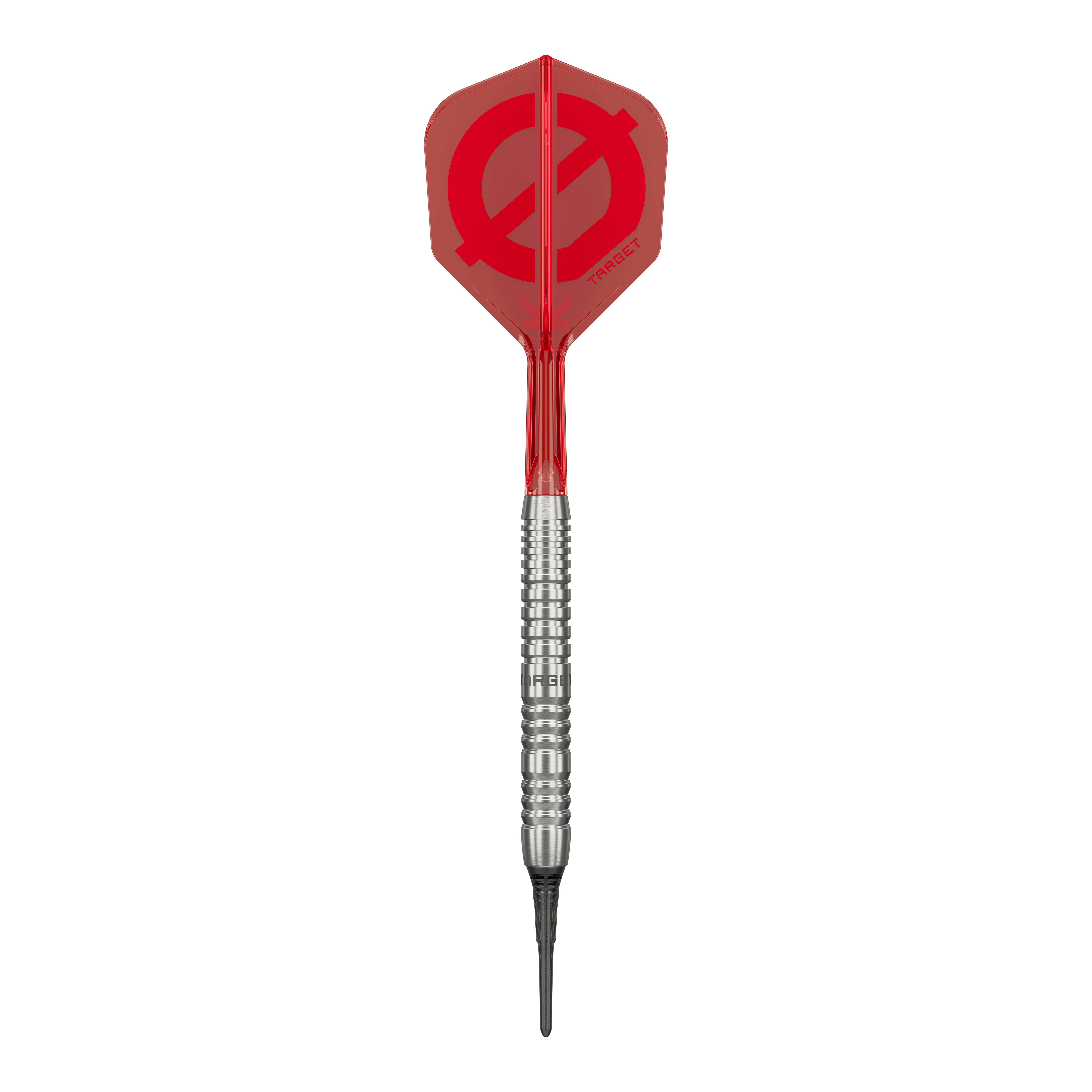 Targetgroep O 12 Softdarts Zu sehen sind die Target Group O 12 Softdarts. Die Schäfte und Flights heben sich ab.