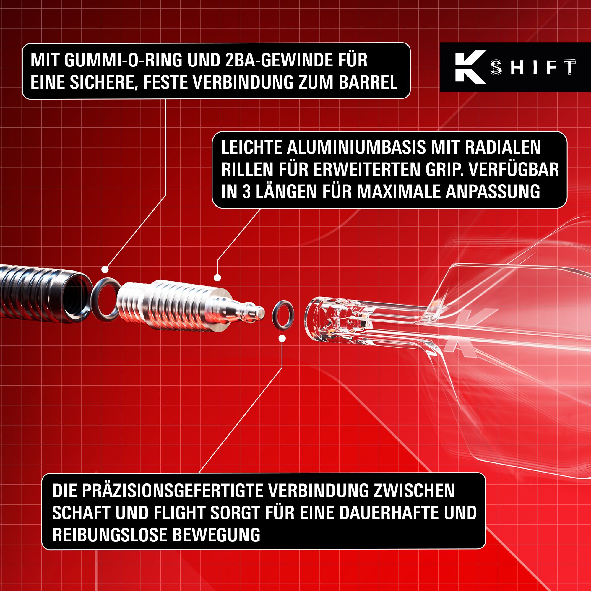 Target K-Shift nr. 6 vluchten - wit Das Bild zeigt die Target K-Shift No6 Flights in der Farbe Weiß. Diese Flights werden als Zubehör für Dartpfeile verwendet.