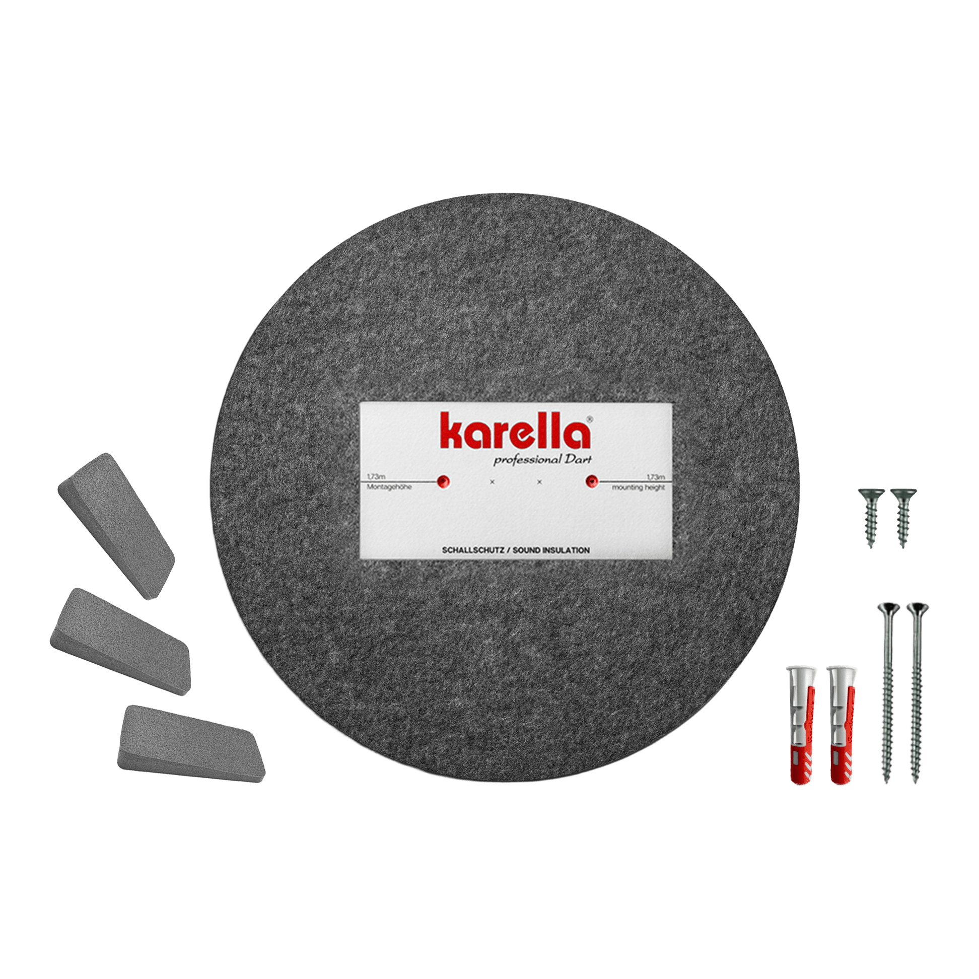 Compacte geluidsisolatie van Karella voor stalen dartborden Dieses Bild stellt den Kompakten Schallschutz Karella für Steeldartboards dar. Das Produkt schützt vor lauten Geräuschen beim Dartwerfen.