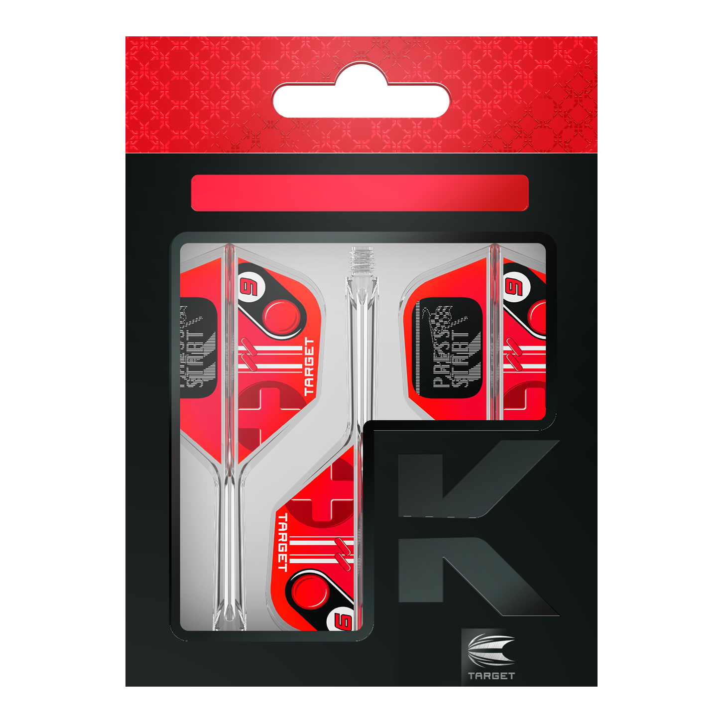 Zu sehen sind die Target K-Flex Press Start No6 Flights. Sie werden als Zubehör für Darts verwendet.