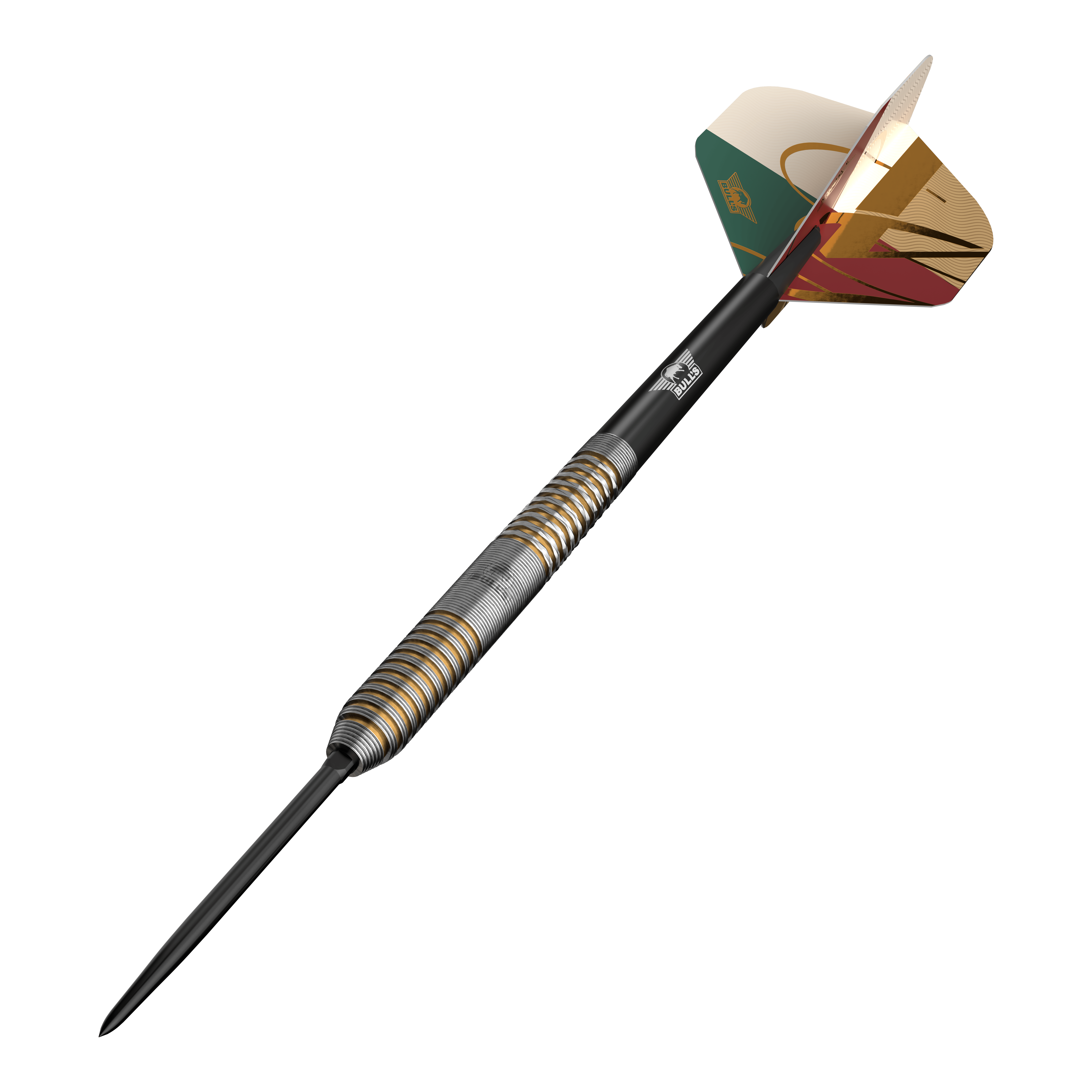 Bulls NL Vintage Ghost Convertible Points Stalen Darts Die Abbildung zeigt Bulls NL Vintago Ghost Convertible Points Steeldarts. Diese Steeldarts verfügen über konvertierbare Spitzen für vielseitigen Einsatz.