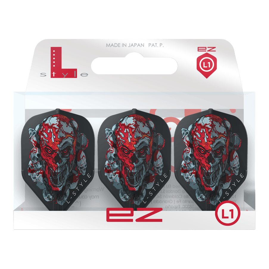 L-Style Ryan Searle Signature V4 Black L1EZ Flights Abgebildet sind die L-Style Ryan Searle Signature V4 Black L1EZ Flights. Sie sind schwarze Signature-Flights für professionelle Dartspieler.
