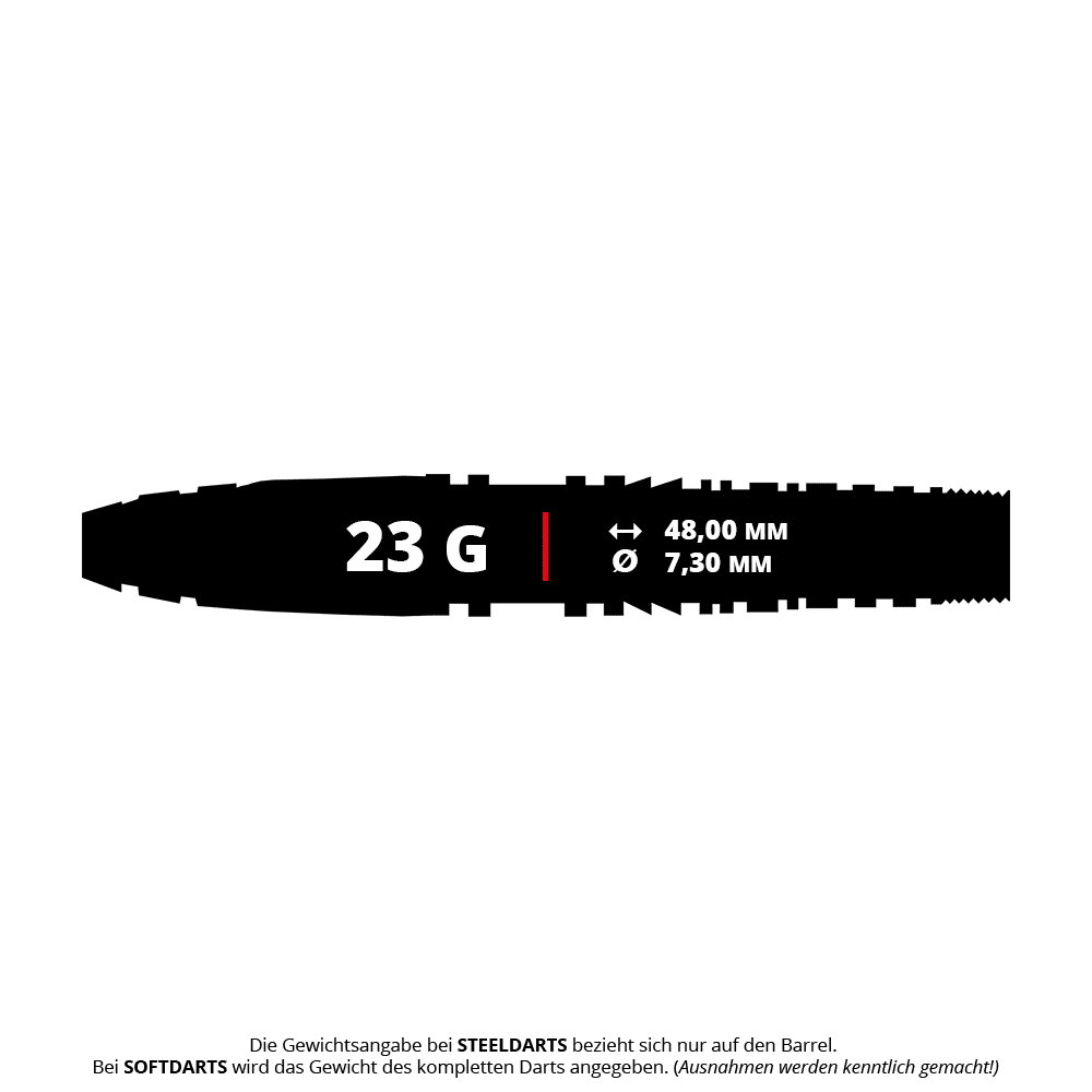 Das Bild zeigt die Caliburn Players Darts Lee Soon An Gold Spear Steeldarts mit 23 Gramm. Die Darts sind hochwertig verarbeitet und haben ein auffälliges Design.