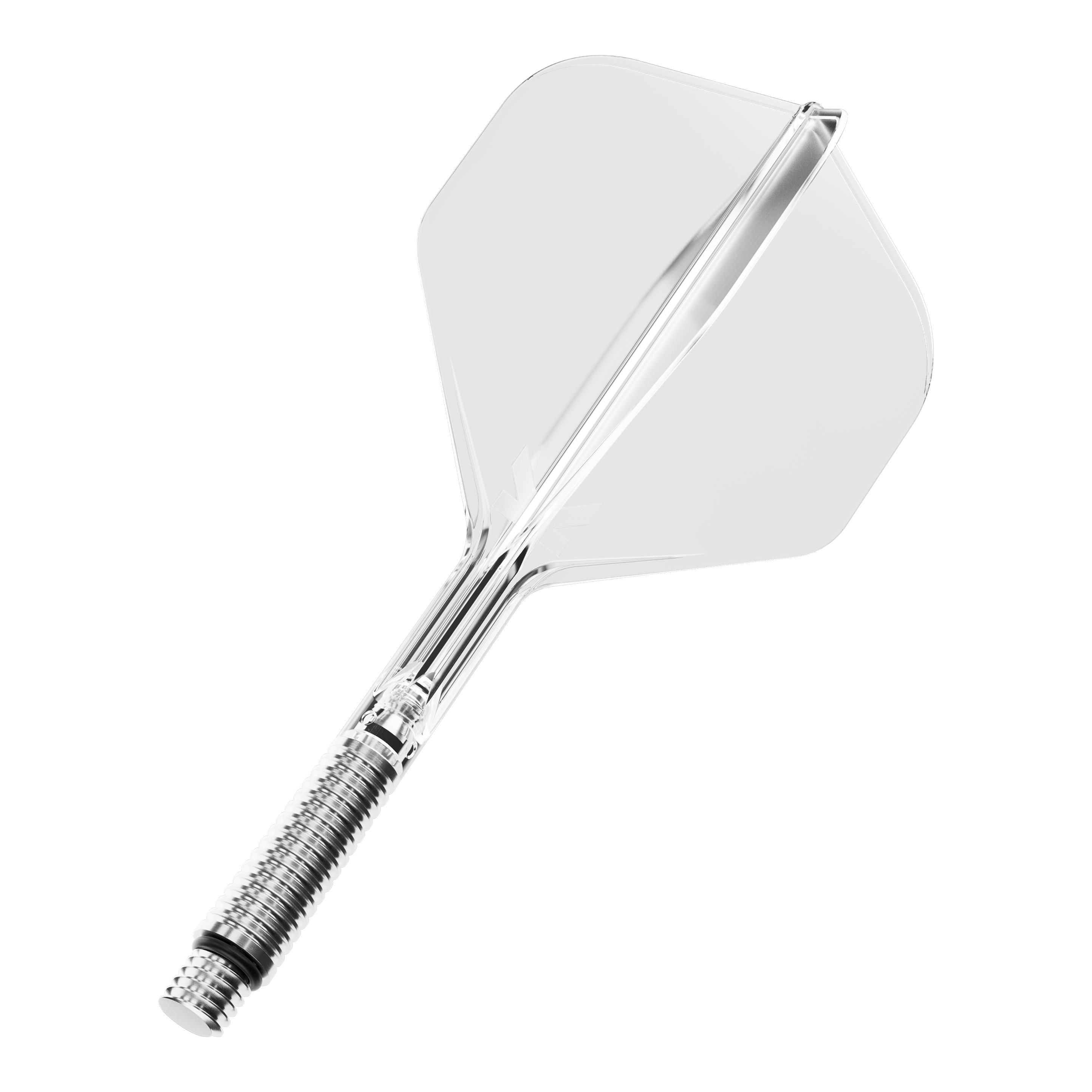 Target K-Shift nr. 2 Standaardvluchten - Klaar Das Foto zeigt ein einzelnes Target KShift No2 Standard Flight, klar, 33mm lang. Dieses Flight wird für das Dartspiel verwendet.
