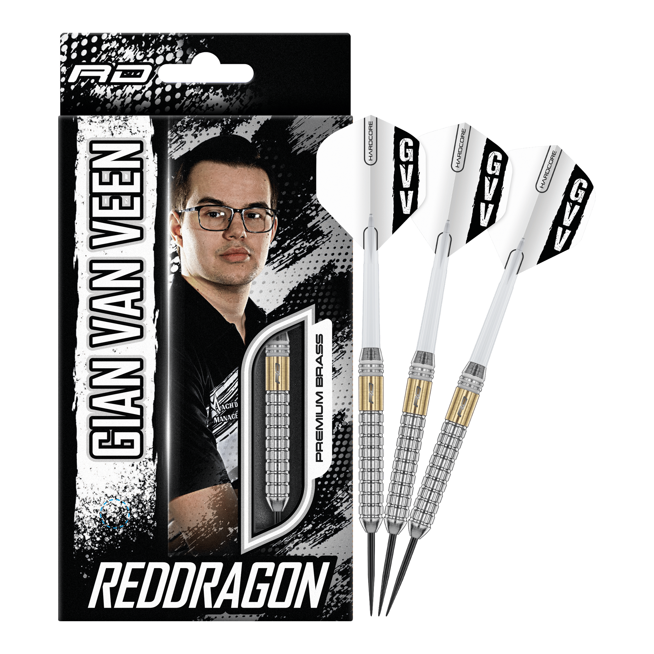 Red Dragon Gian Van Veen Messing Steeldarts - 21 g Red Dragon Gian Van Veen Messing Steeldarts - 21 g