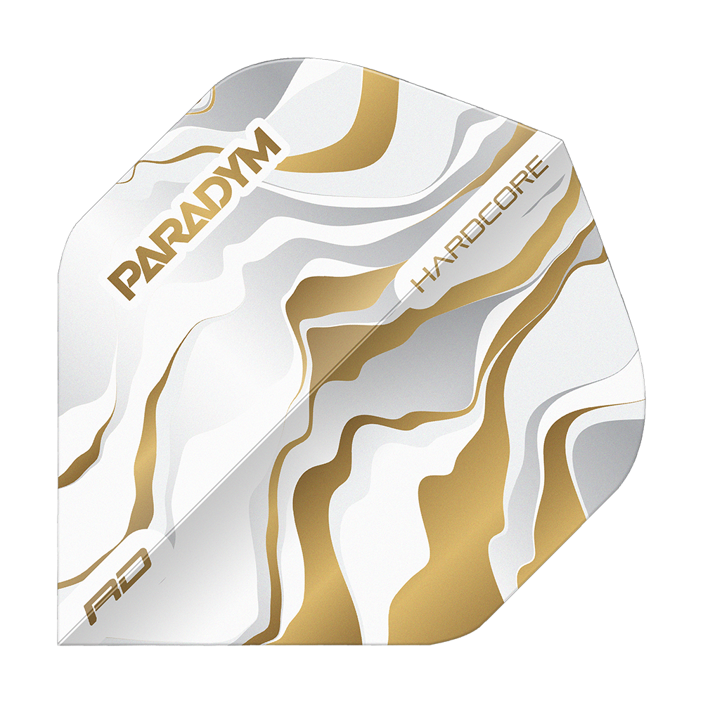 Red Dragon Hardcore Premium Paradym Gold Premium No2 Standaard Vluchten Gezeigt wird Red Dragon Hardcore Premium Paradym Gold Premium No2 Standard Flights. Es sind goldfarbene, hochwertige Dart Flights für genaue Würfe.