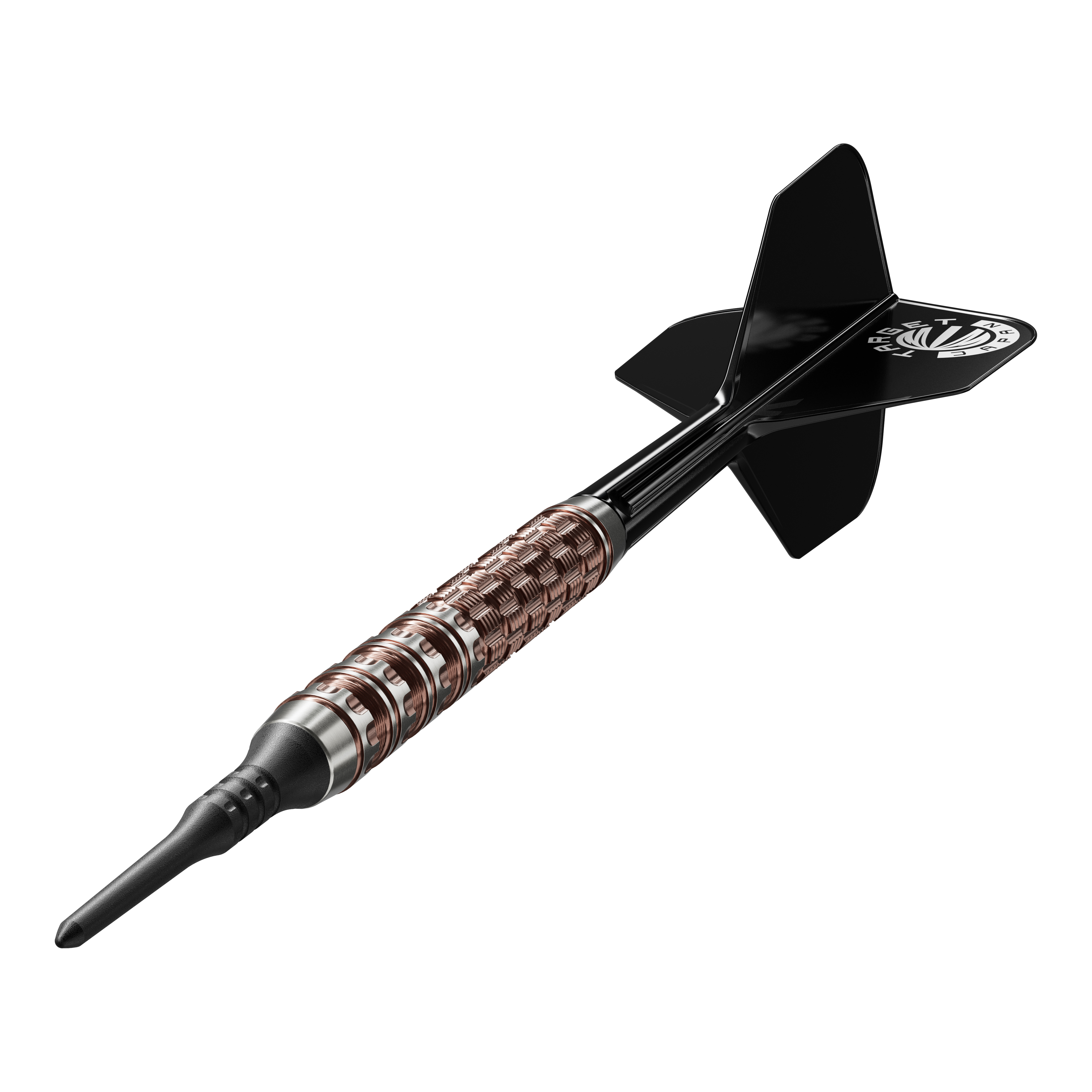 Das Bild zeigt die Target Japan Prime Series George Nishitani Raptor GEN6 Softdarts mit einem Gewicht von 21,5g. Die Softdarts liegen auffällig im Fokus und präsentieren ihr Design deutlich.