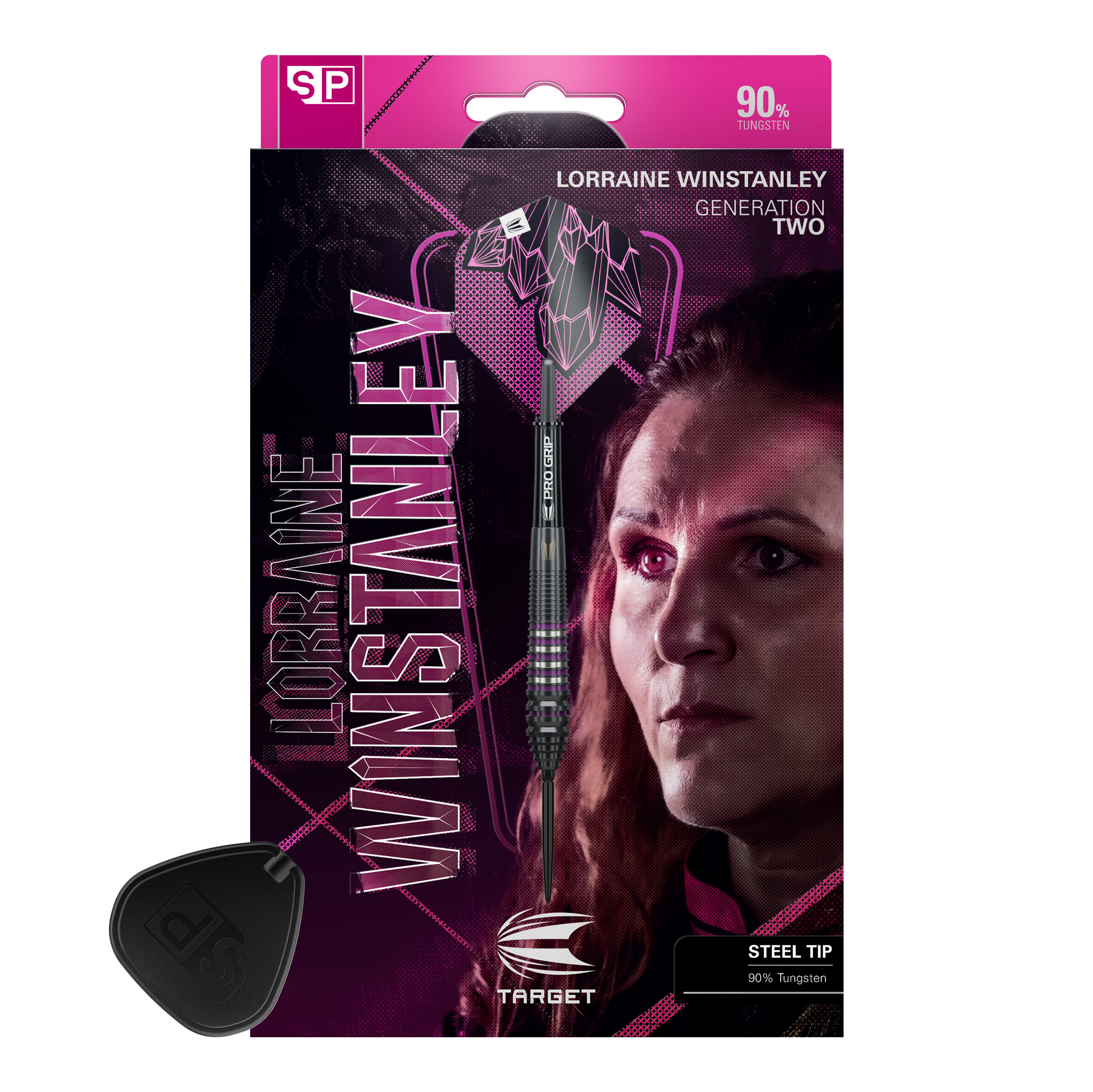 Auf diesem Bild sind die Target Lorraine Winstanley GEN2 Swiss Point Steeldarts - 24g dargestellt. Diese Darts eignen sich ideal für professionelle Dartspiele.