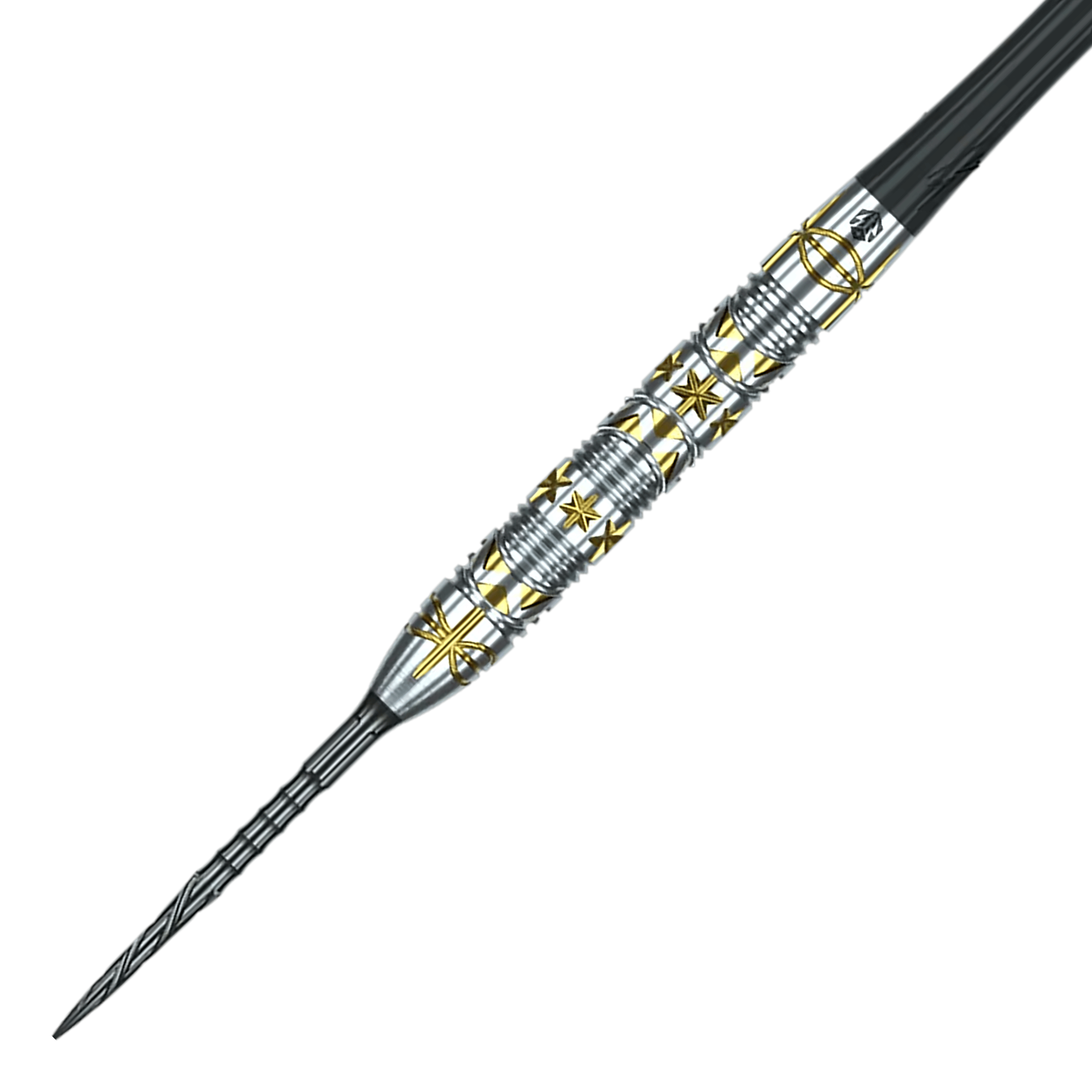 Caliburn Halo H1 stalen dartpijlen - 22,5 g Das Bild zeigt die Caliburn Halo H1 Steeldarts mit einem Gewicht von 22,5 g. Die Darts haben ein elegantes Design und sind besonders für präzise Würfe geeignet.