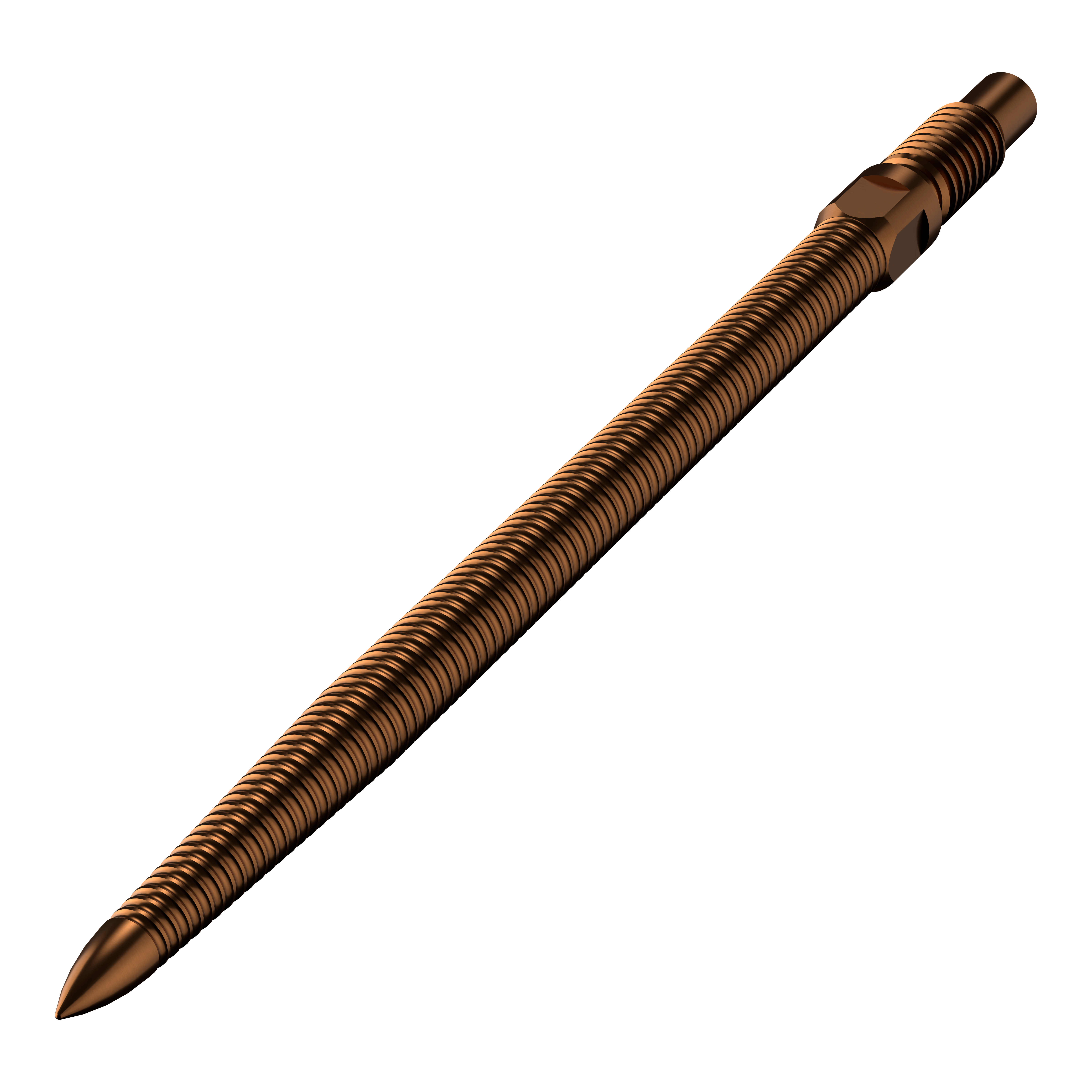 Bulls NL Convertible Point Dart Tips - Micro Grip - Brons Zu sehen ist eine Dartspitze mit MicroGrip in Bronze. Die Länge der Spitze beträgt 36mm.