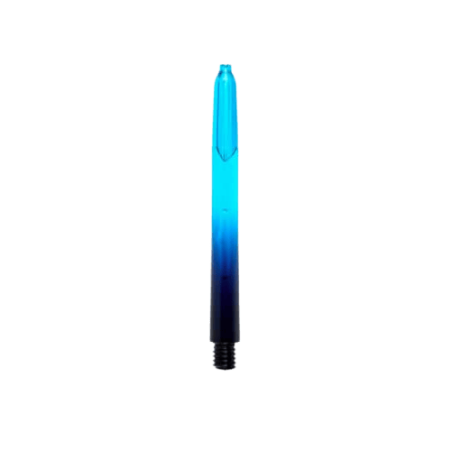 Pentathlon Vignette Plus Shafts zwart/cyaan Das Bild zeigt einen Pentathlon Vignette Plus Shaft in den Farben Schwarz und Cyan. Der Schaft hat ein Farbverlauf-Design, das von unten nach oben von Schwarz zu Cyan wechselt.