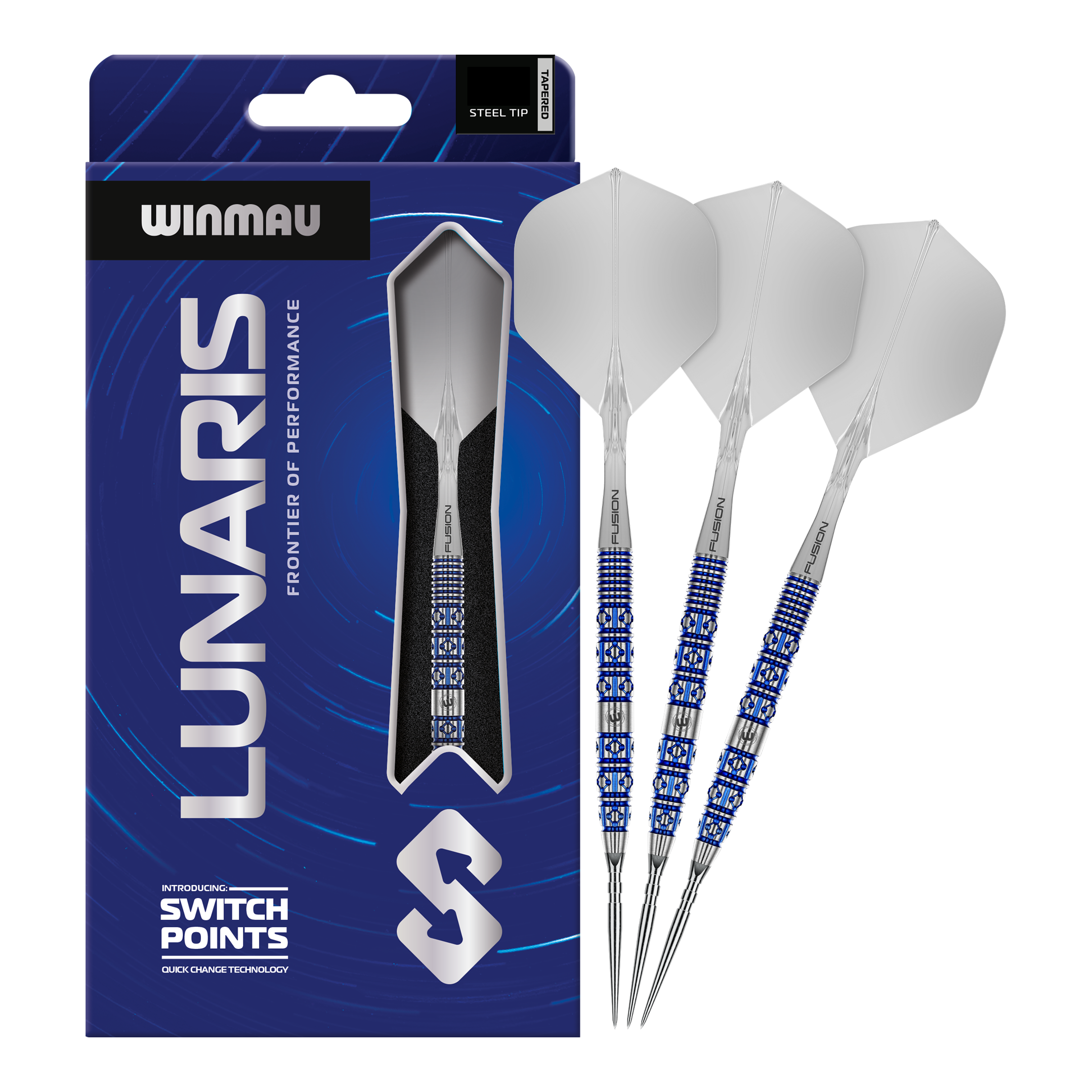 Winmau Lunaris Tapered Switch Point Steeldarts Hier ist das Produkt Winmau Lunaris Tapered Switch Point Steeldarts zu sehen. Diese Steeldarts bieten eine hochwertige Verarbeitung und ein elegantes Aussehen.