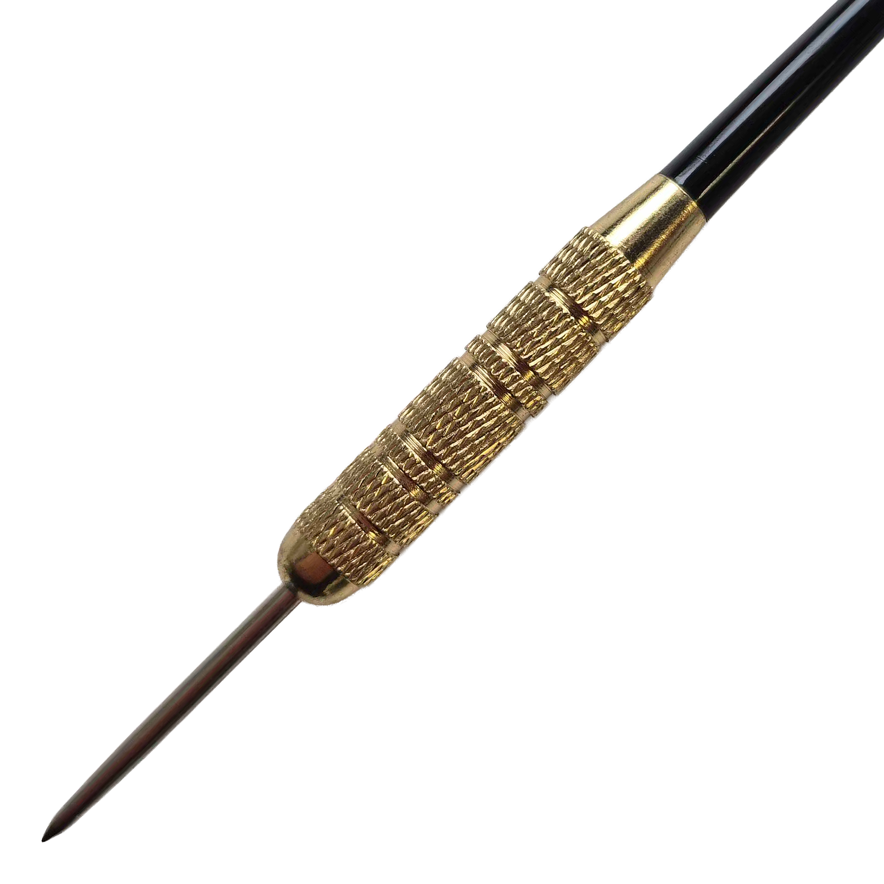 Abgebildet sind die McDart Golden Star Steeldarts - 12 Darts mit 18 Gramm. Die Darts sind sauber angeordnet und in edlem Gold gehalten.