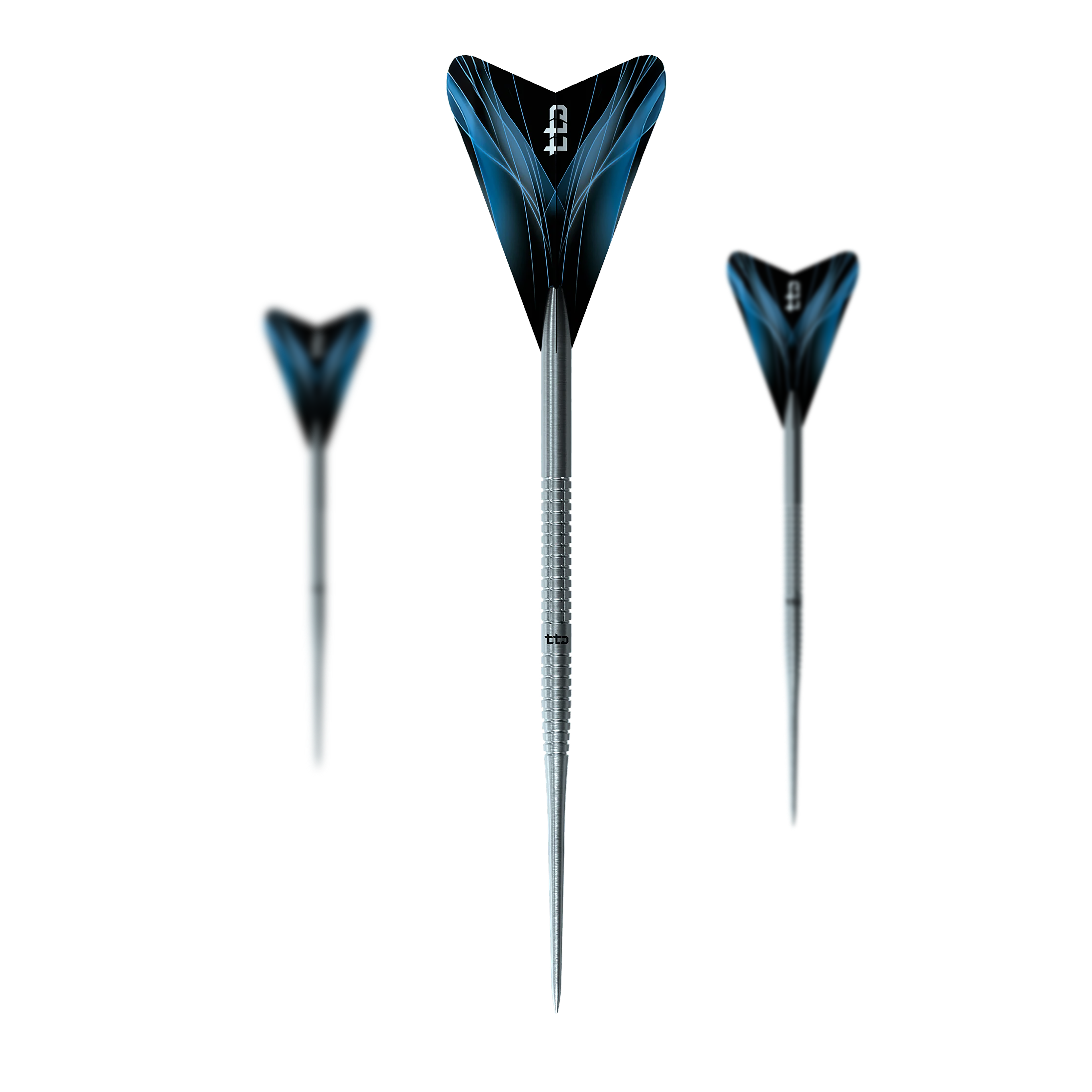 Caliburn TTD Complete Titanium T1 Zilveren Steeldarts - 5g Das Foto zeigt ein Set der Caliburn TTD Complete Titanium T1 Silver Steeldarts - 5g. Es sind hochwertige Steeldarts aus Titan für das Dartspiel.